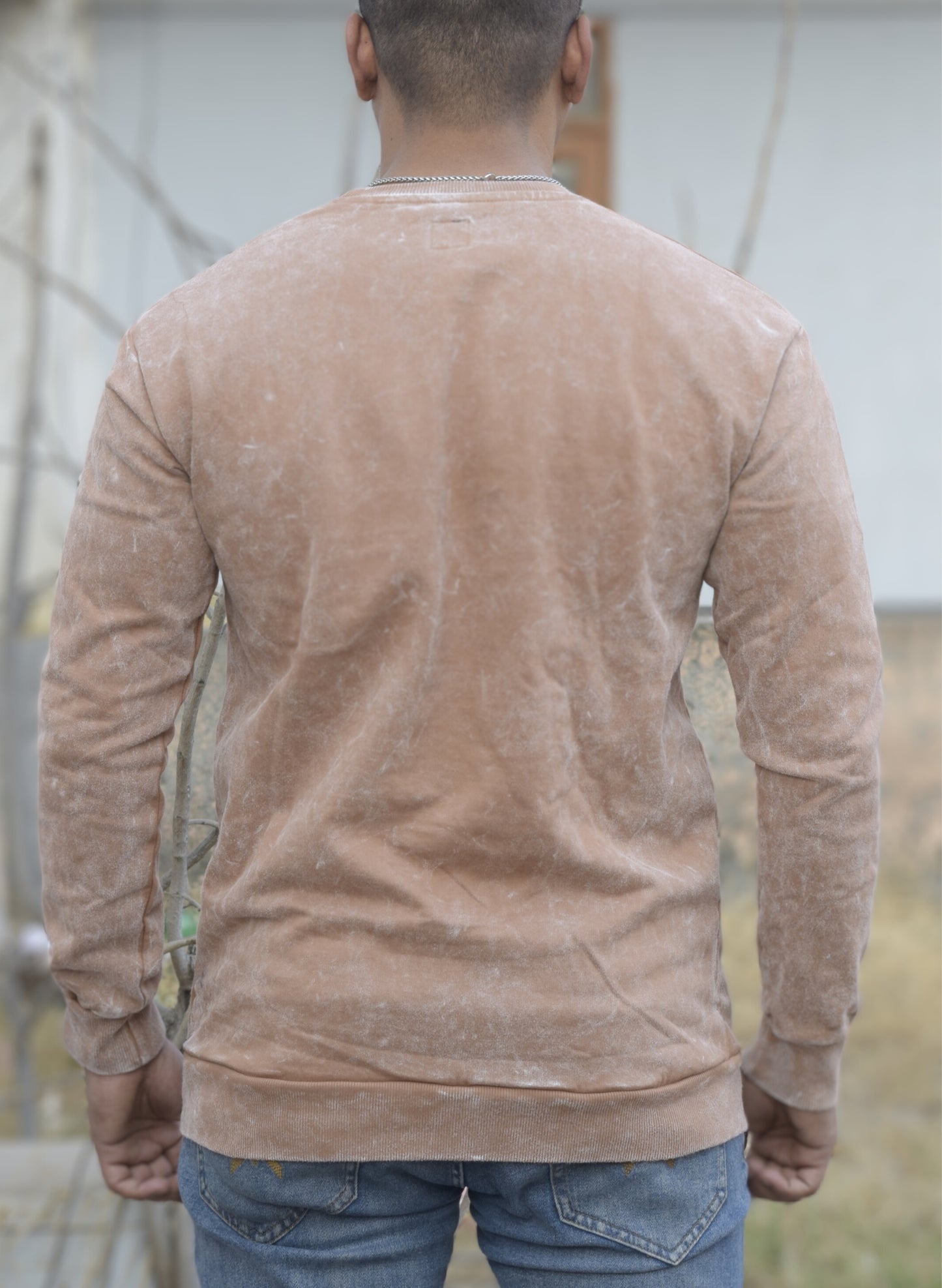 Winner Beige Optical Pattern Sweatshirt