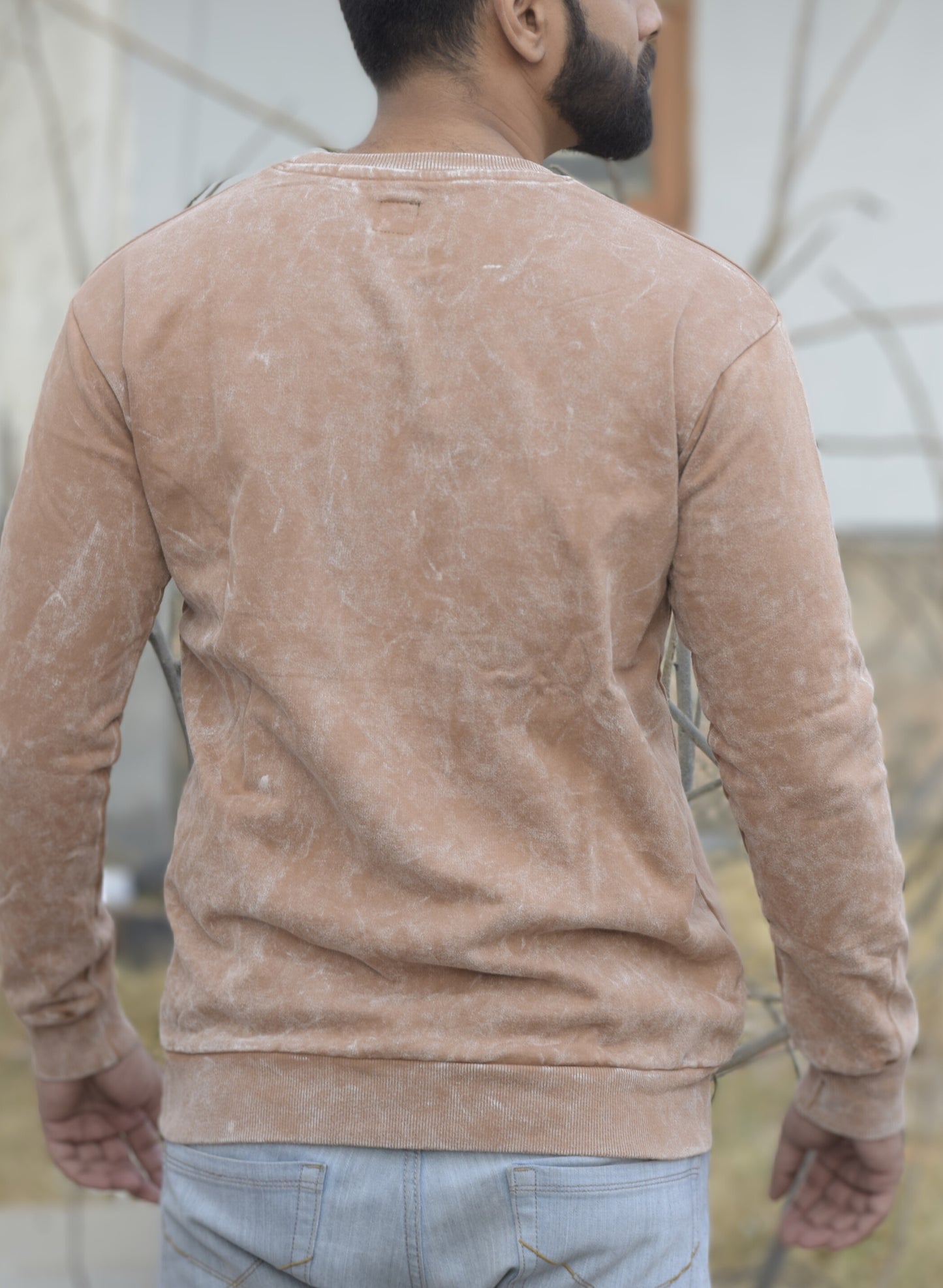 Dream Beige Optical Pattern Sweatshirt
