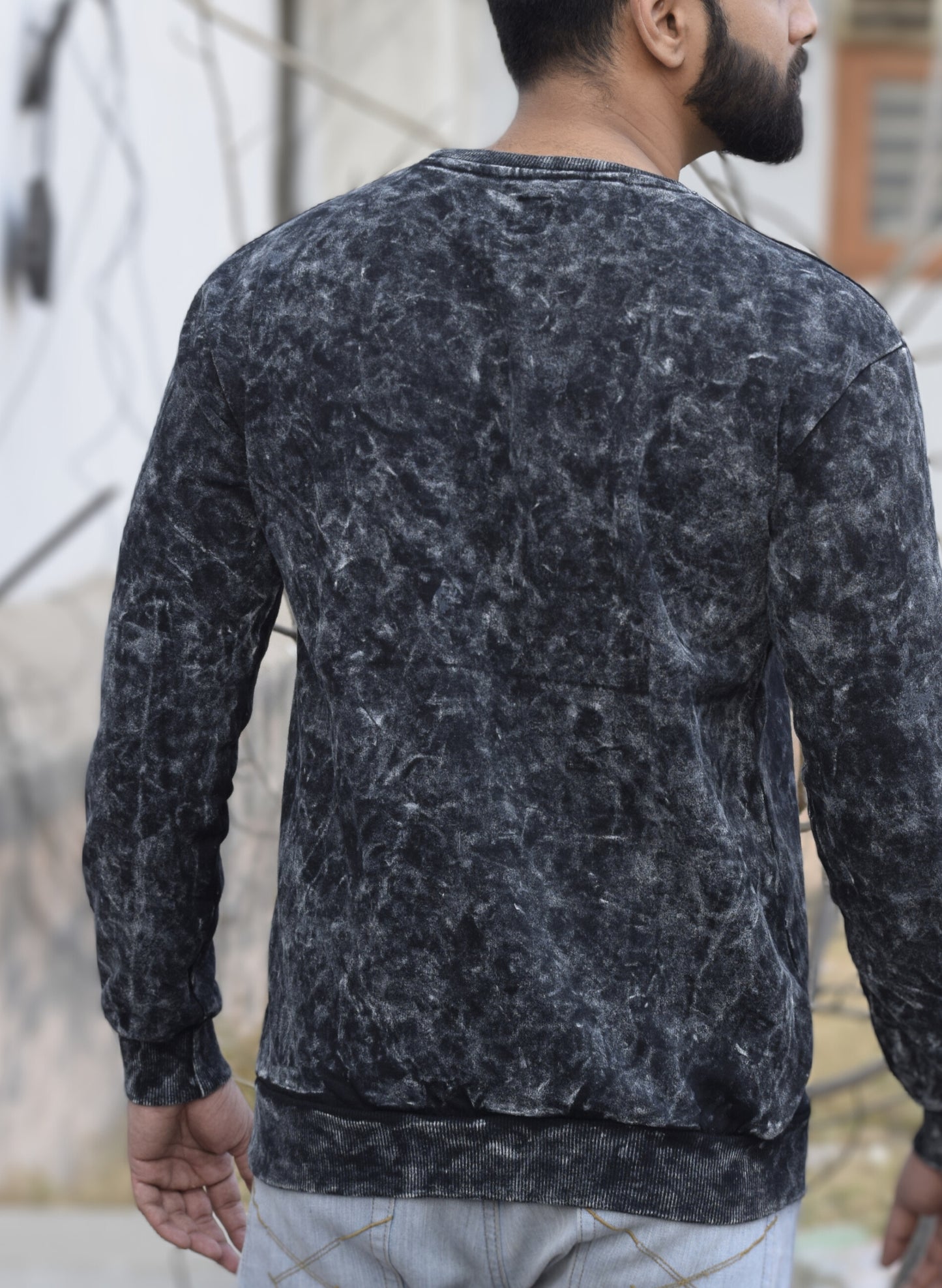 Stay Strong Black Optical Pattern Sweatshirt