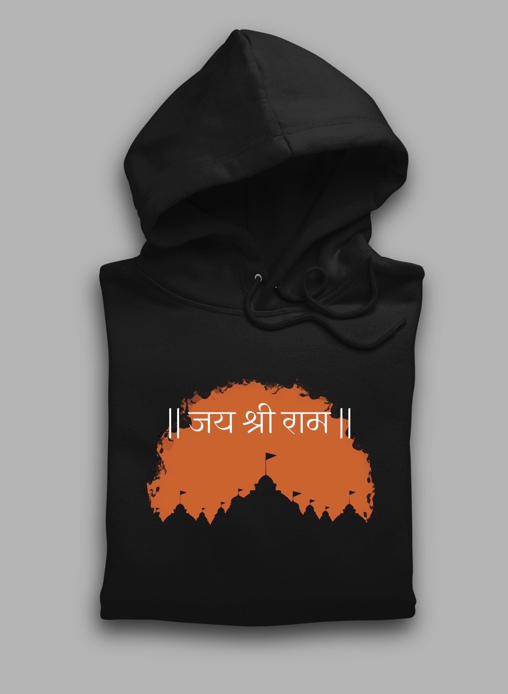 Ayodhyapati Shree Ram Black Winter Hoodie