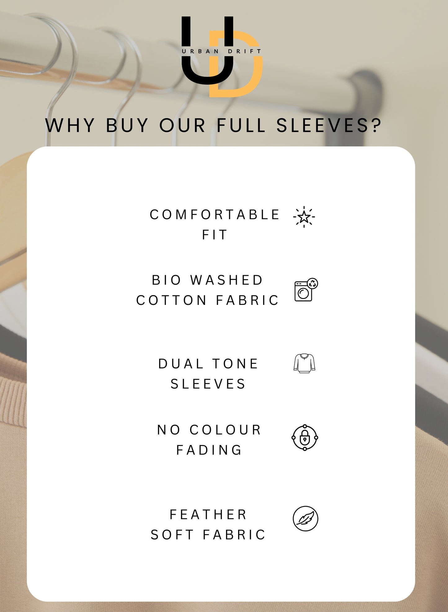 White-Sky Blue Full Sleeve T-Shirt