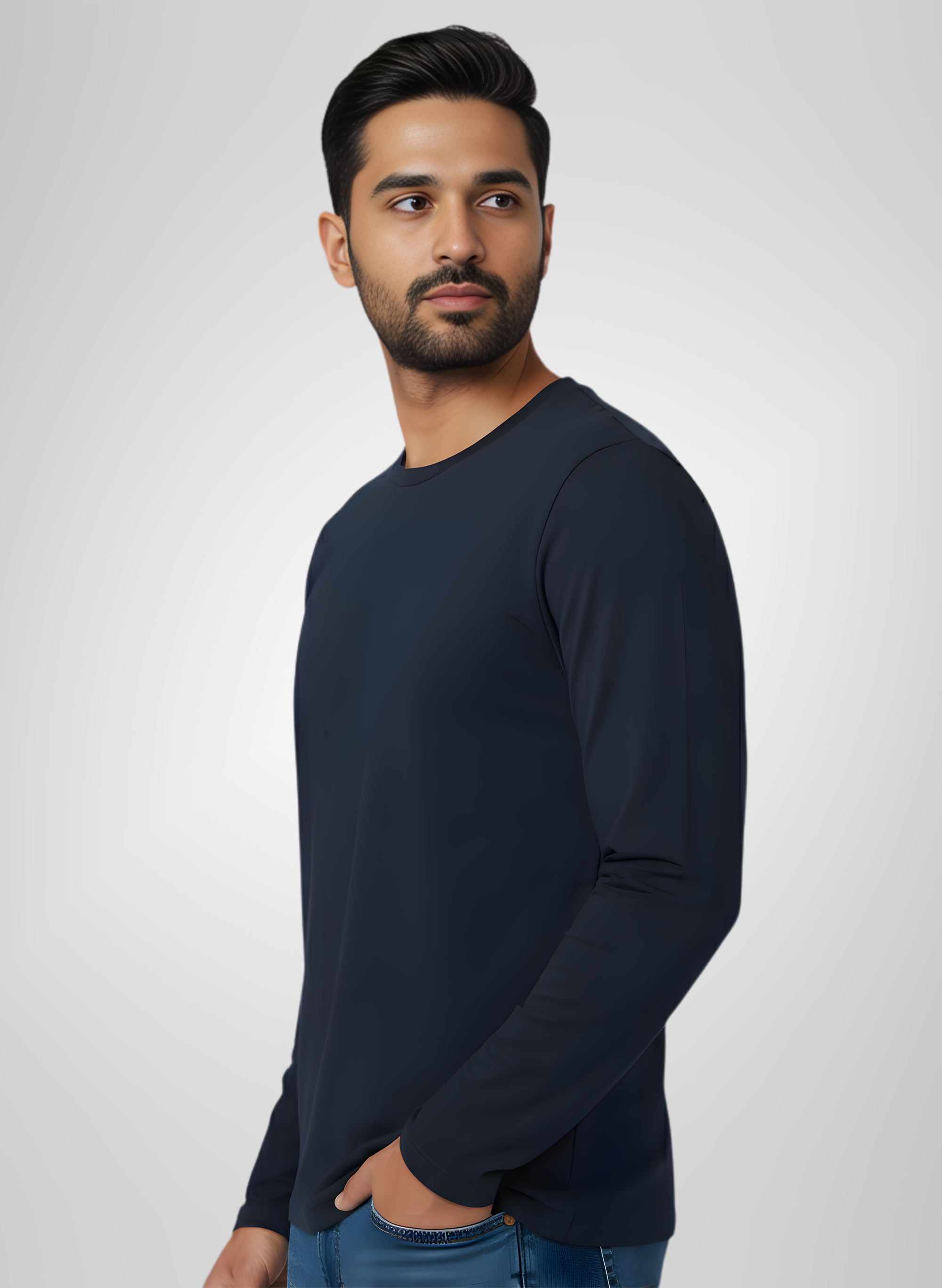 Teal Blue Full Sleeve T-Shirt