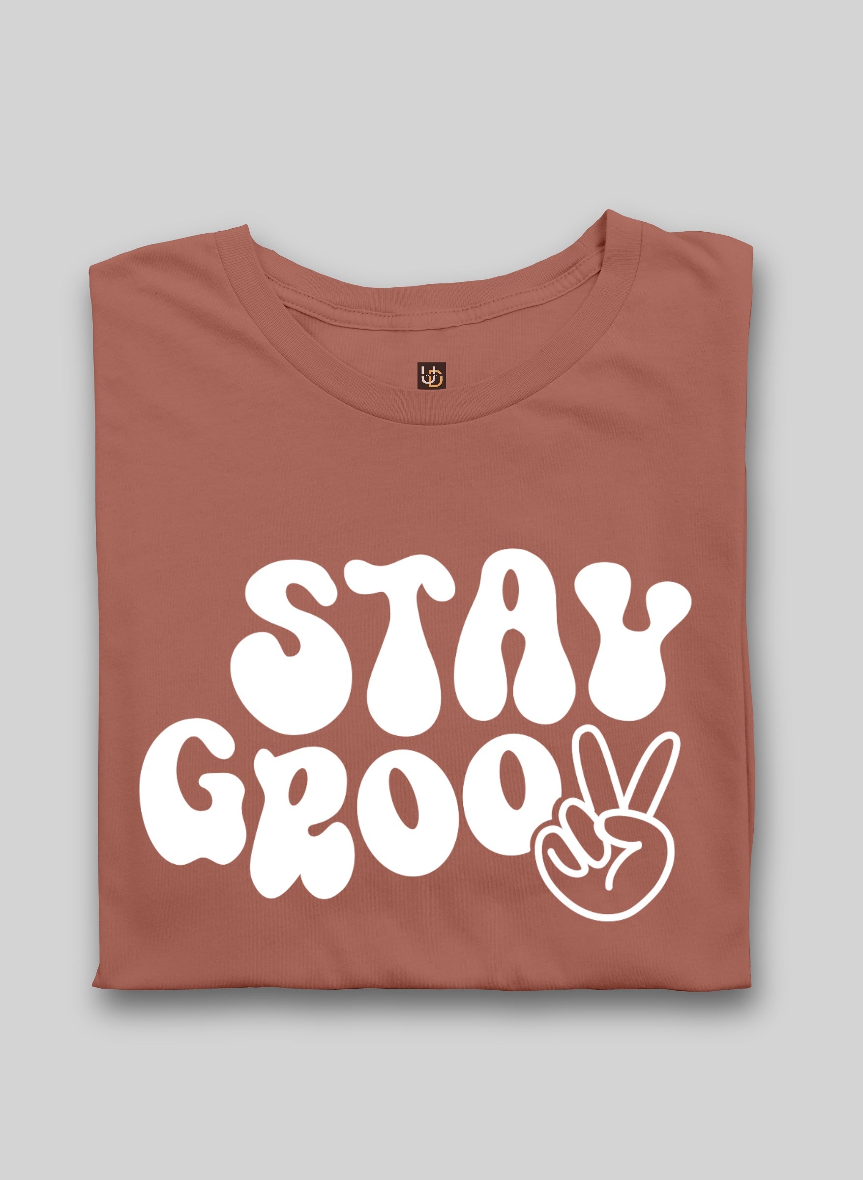 Stay Groovy Peach Half Sleeve T-Shirt
