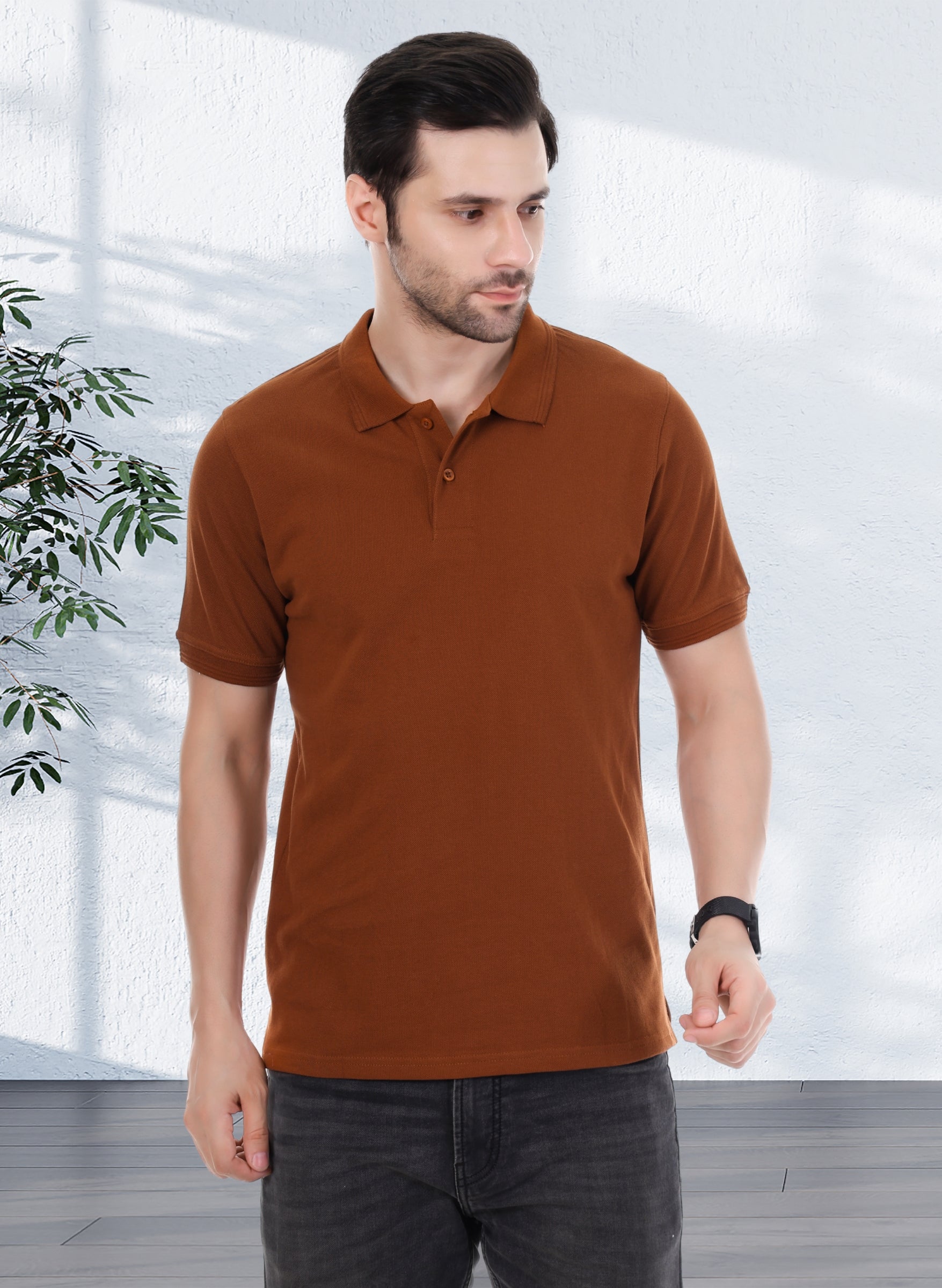 Caramel Brown Polo T-shirt