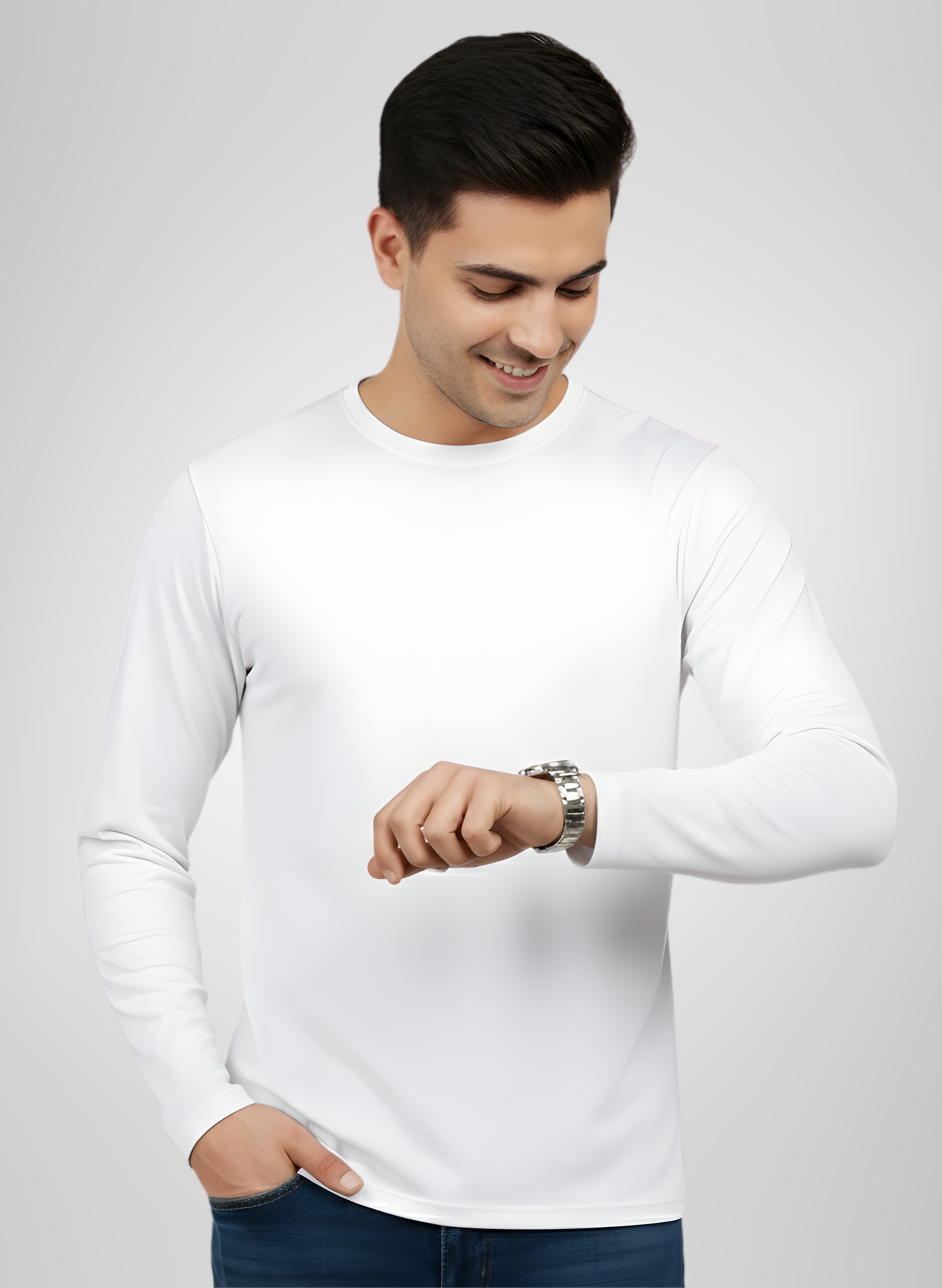 White Full Sleeve T-Shirt