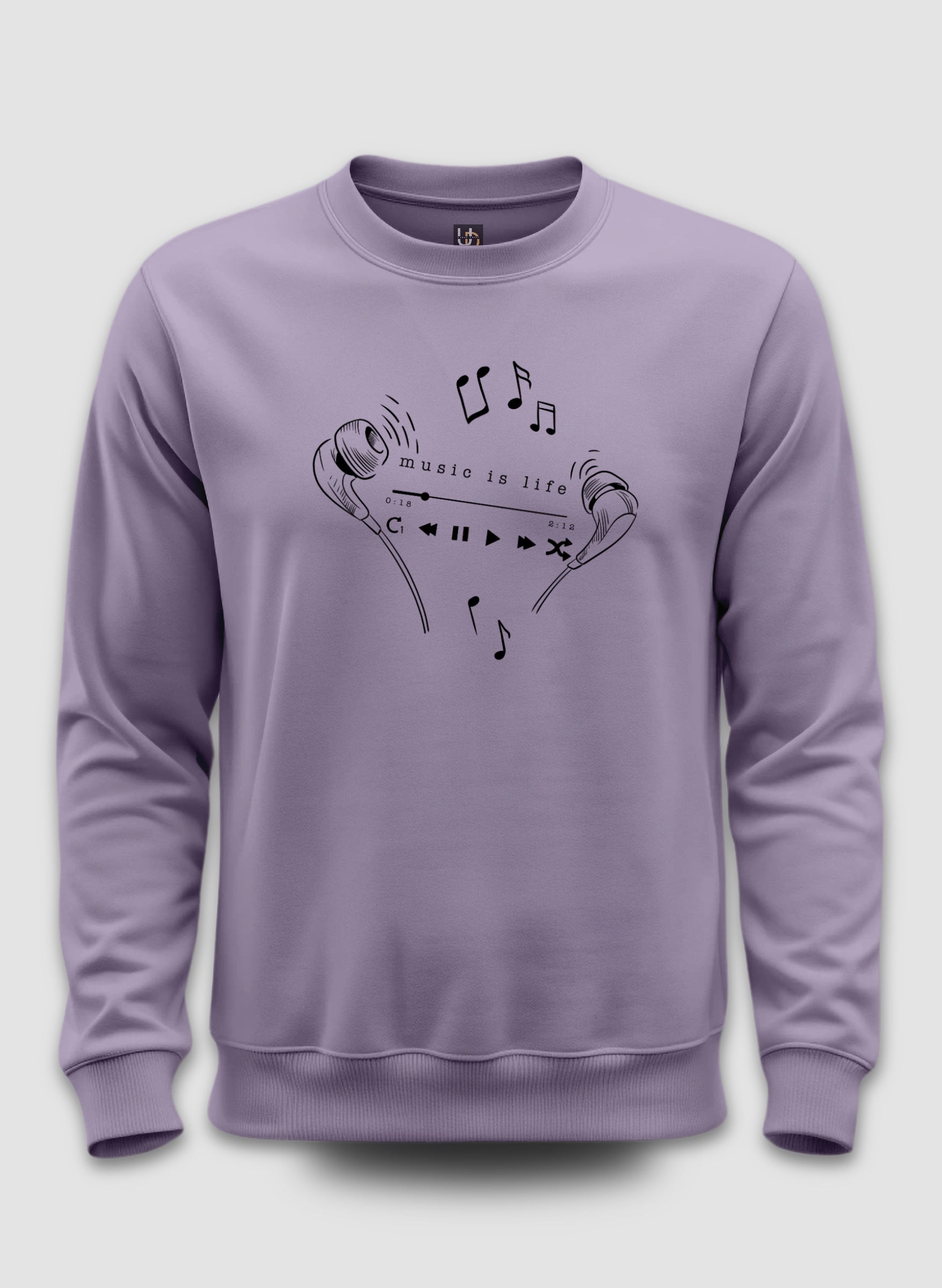 Music is life Lavender Sweatshirt