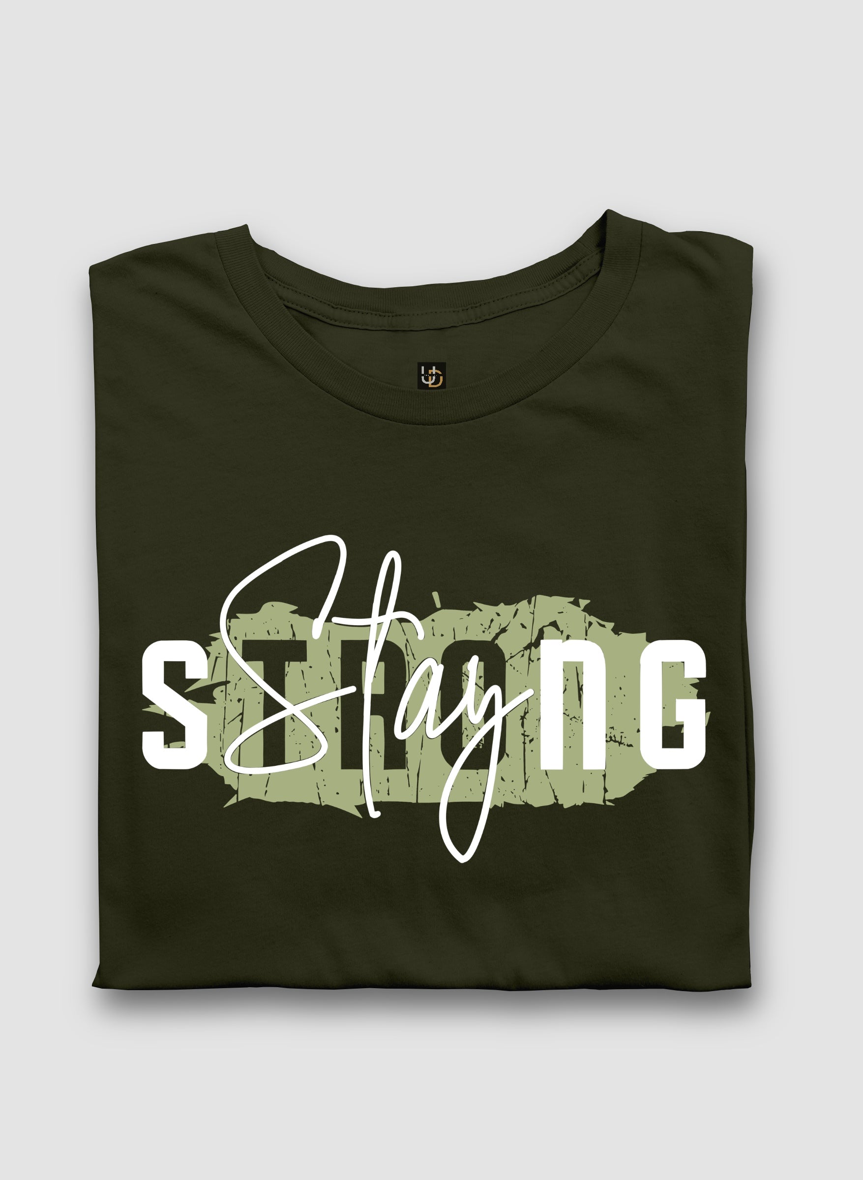 Strong Army Green Half Sleeve T-Shirt