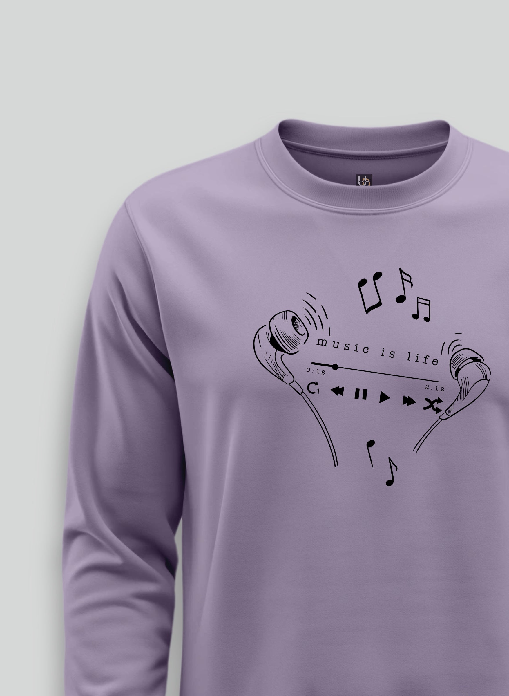 Music is life Lavender Sweatshirt