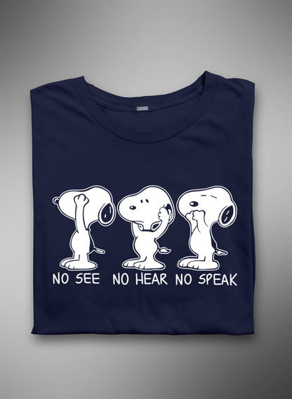 Snoopy Silence Navy Half Sleeve T-Shirt