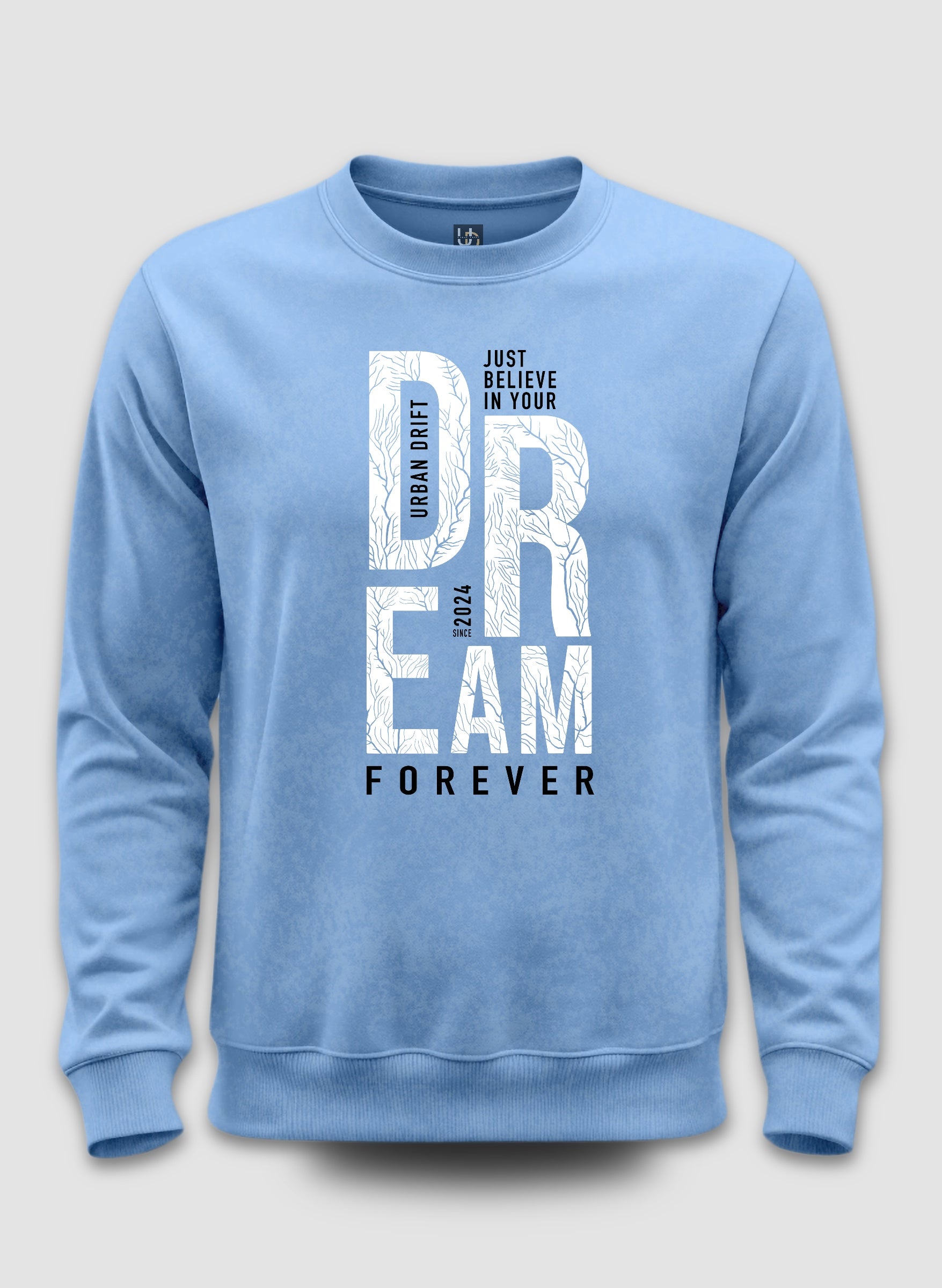 Dream Sky Blue Optical Pattern Sweatshirt