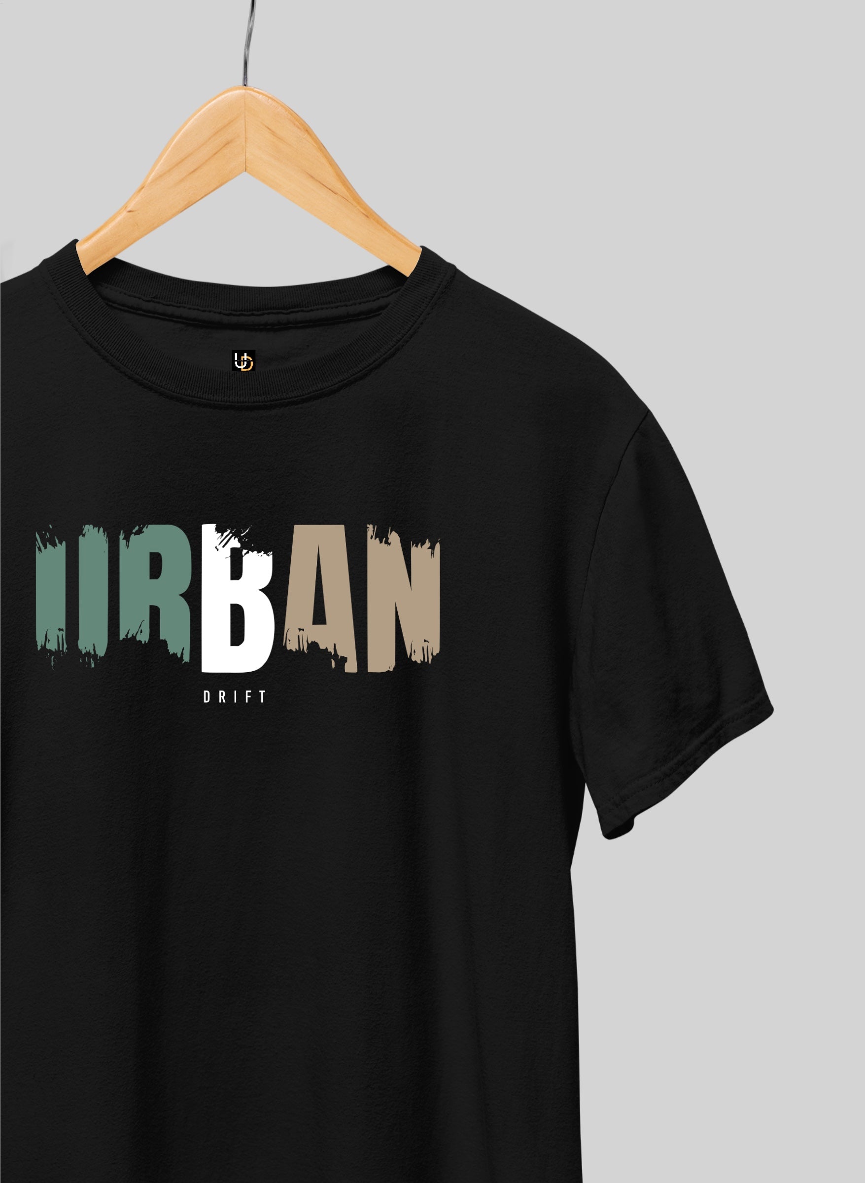 URBAN Black Half Sleeve T-Shirt