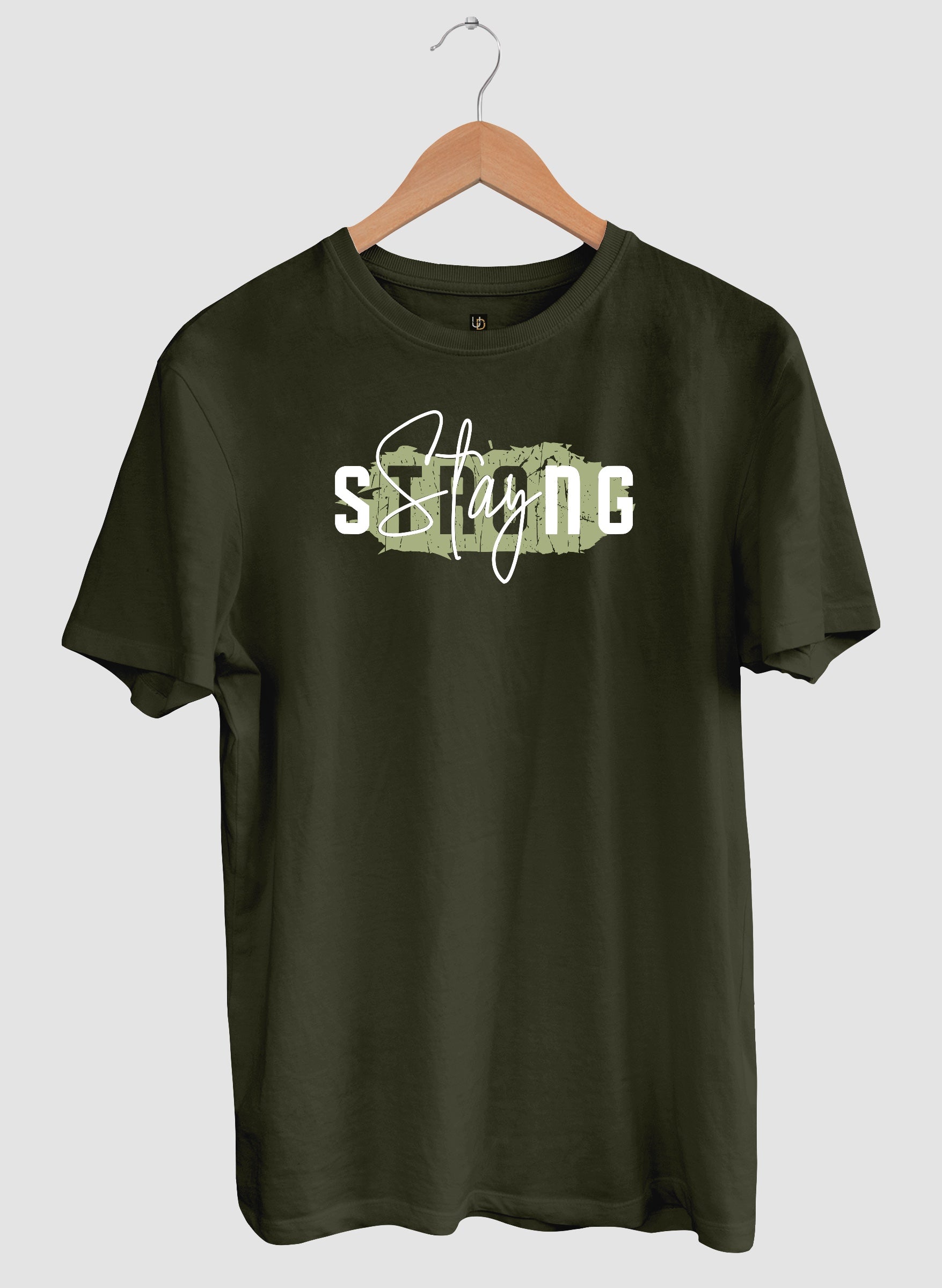 Strong Army Green Half Sleeve T-Shirt