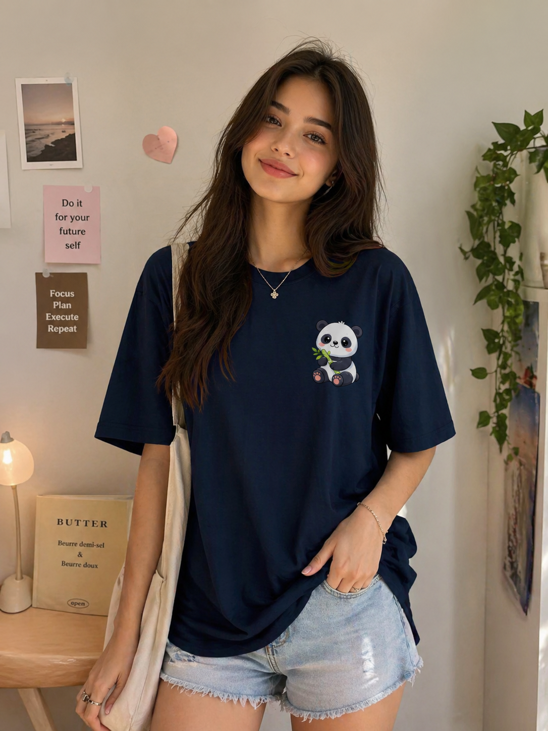 Cute Panda Oversized T-shirt