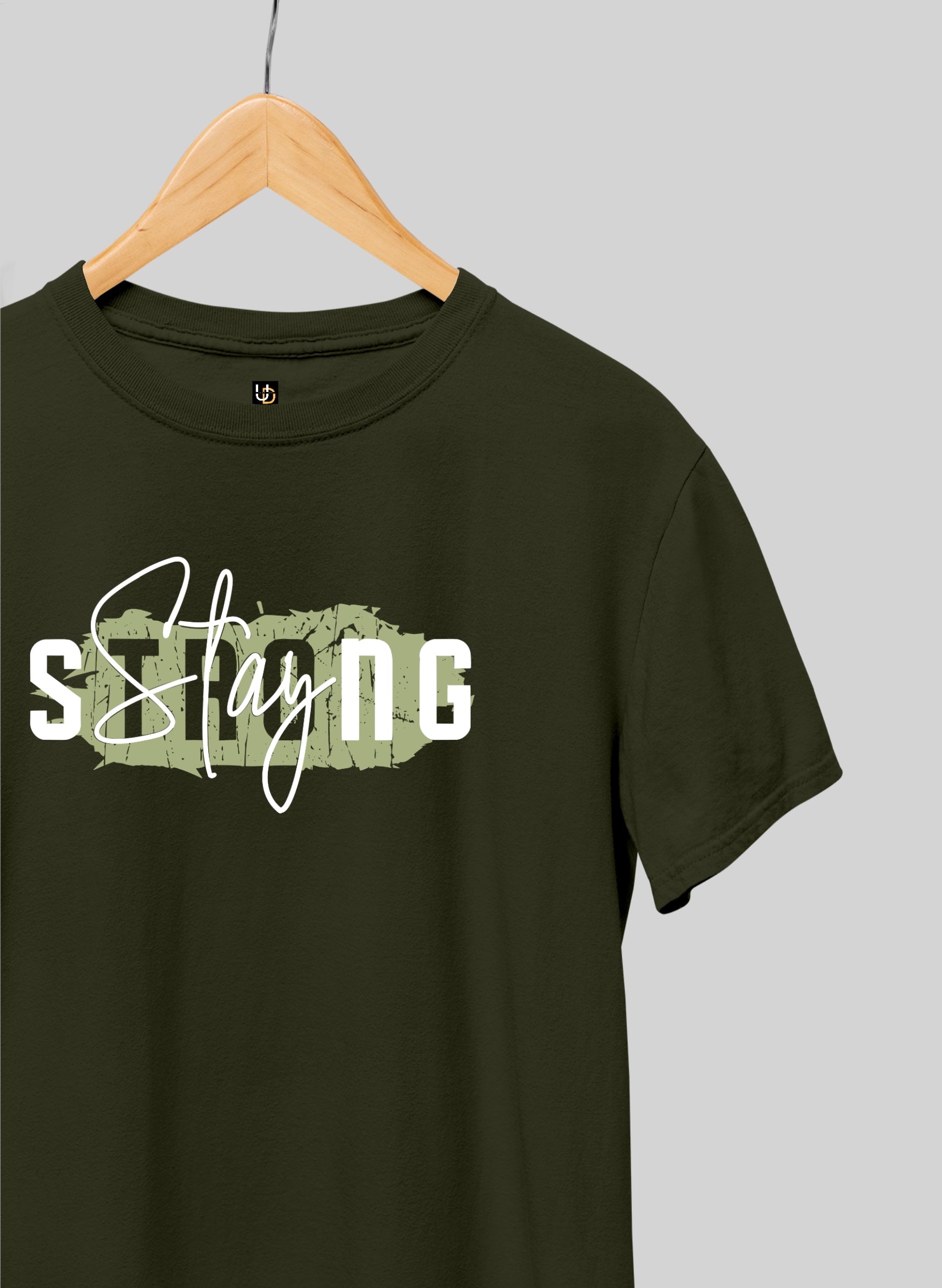 Strong Army Green Half Sleeve T-Shirt