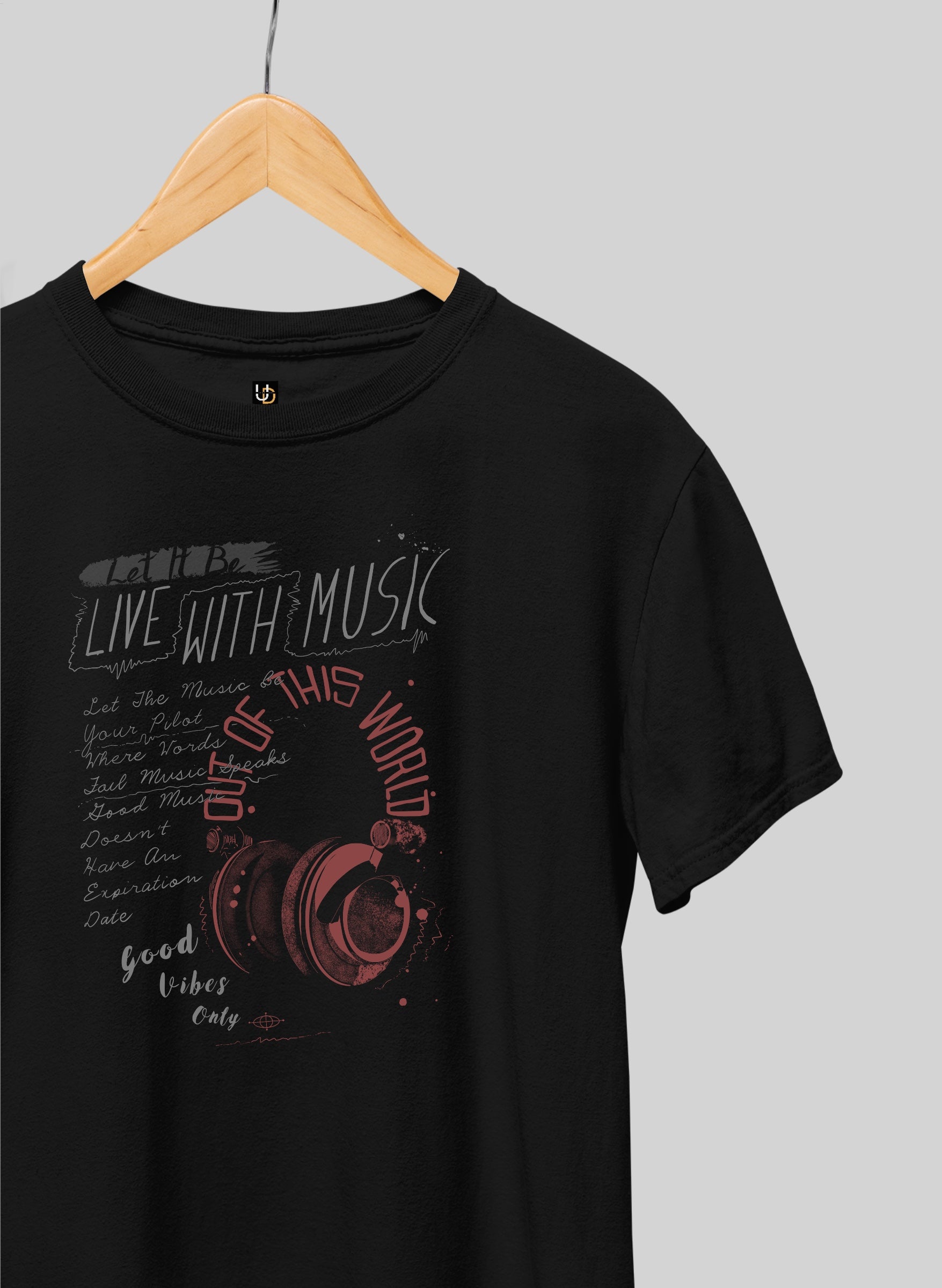 Live With Music Half Sleeve T-Shirt