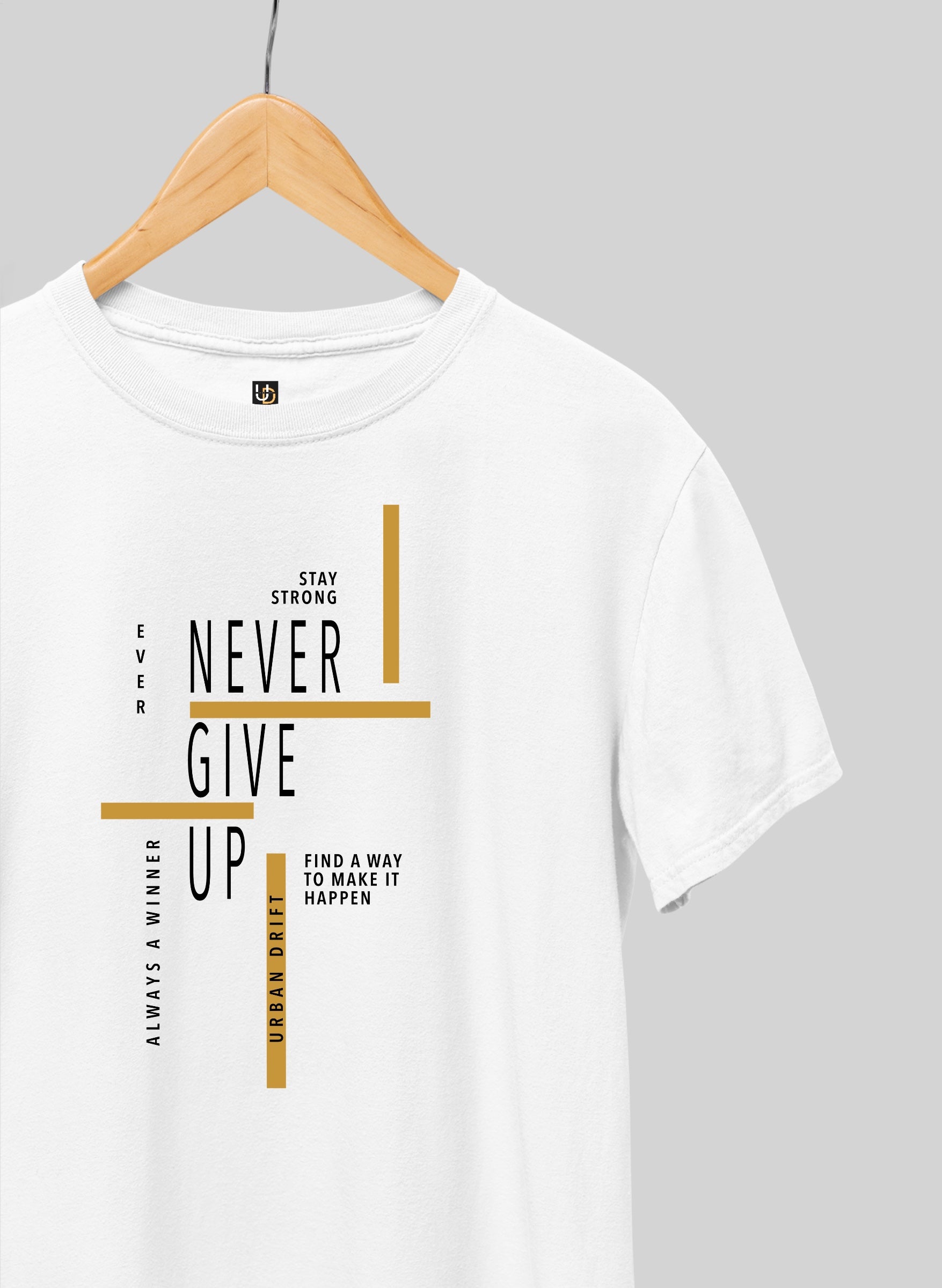 Never Give Up Half Sleeve T-Shirt