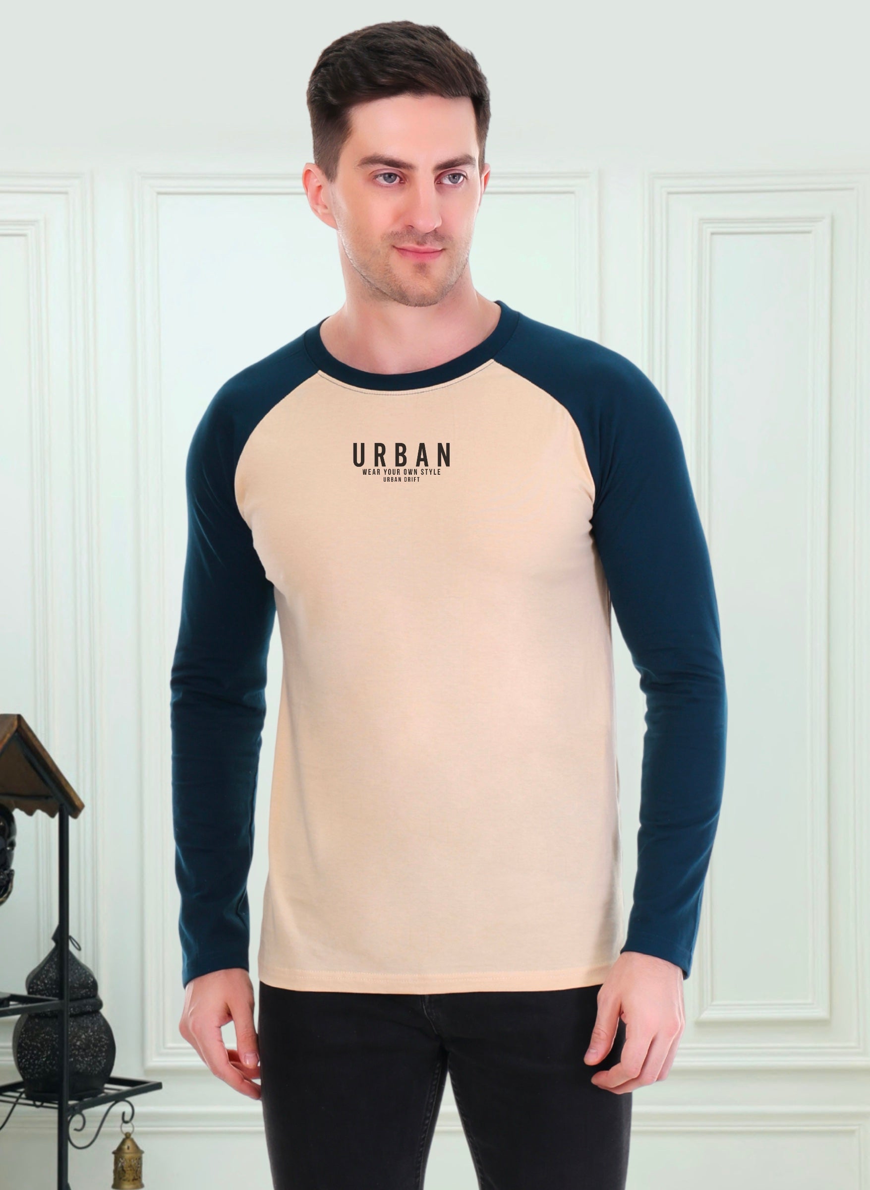Tea Blue-Sandal Full Sleeve T-Shirt