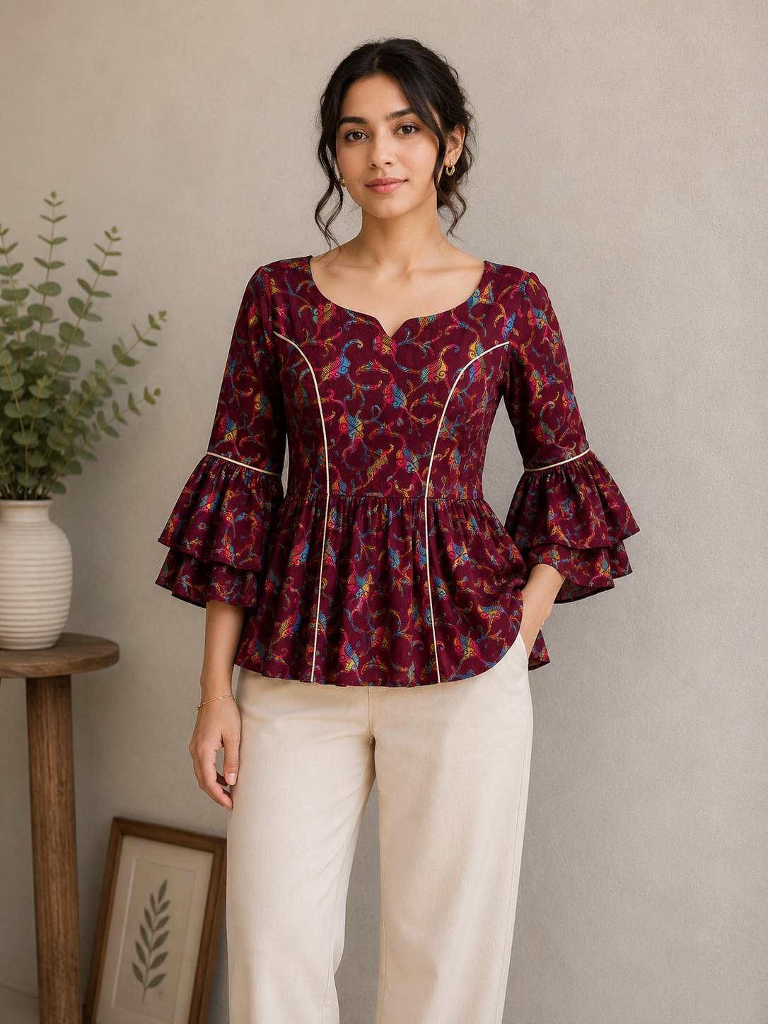 Ruby Ruffle Top