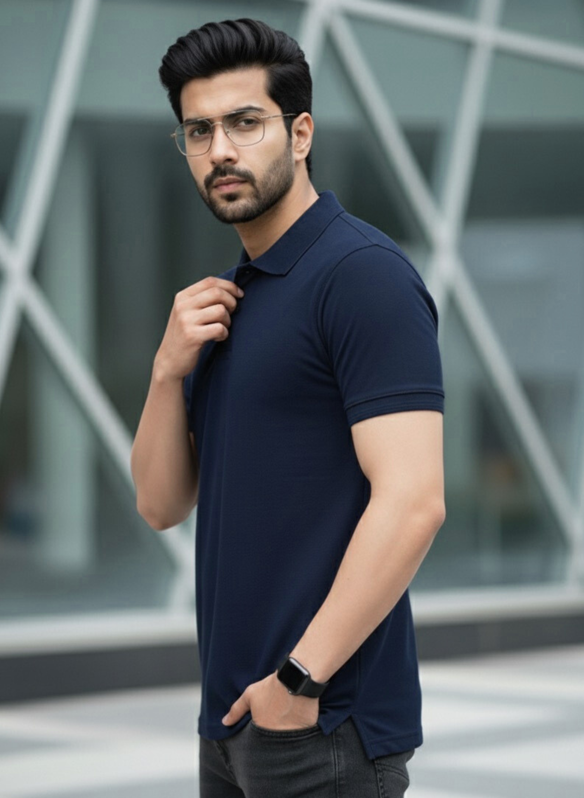 Navy Blue Polo T-shirt