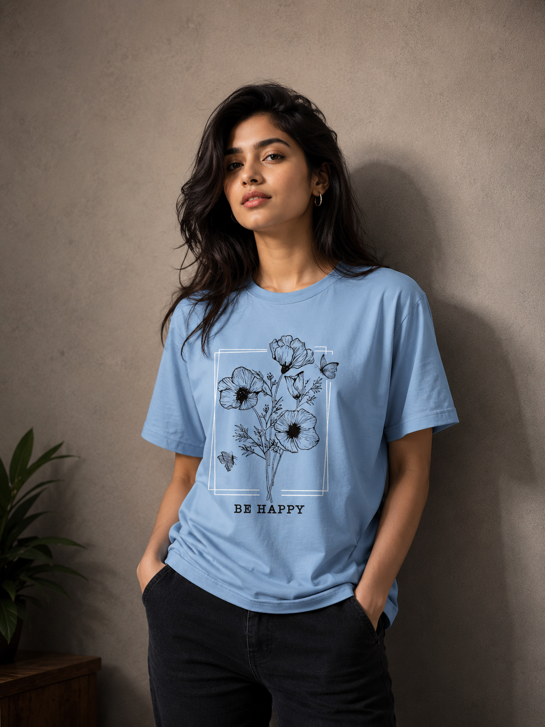 Be Happy Half Sleeve T-Shirt