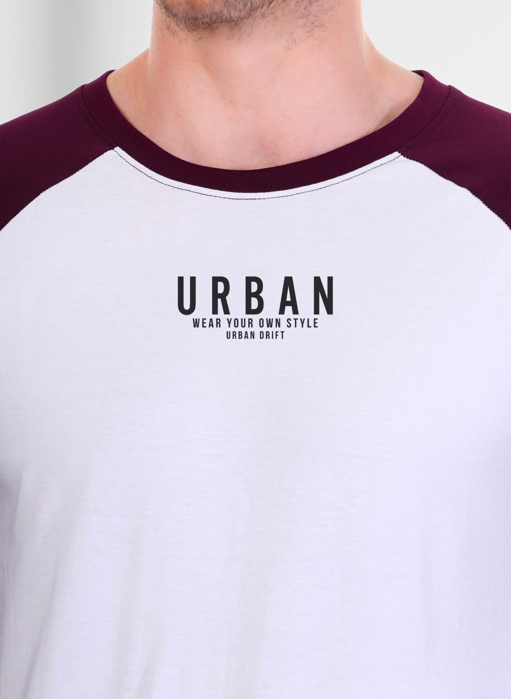 Wine-White Full Sleeve T-Shirt
