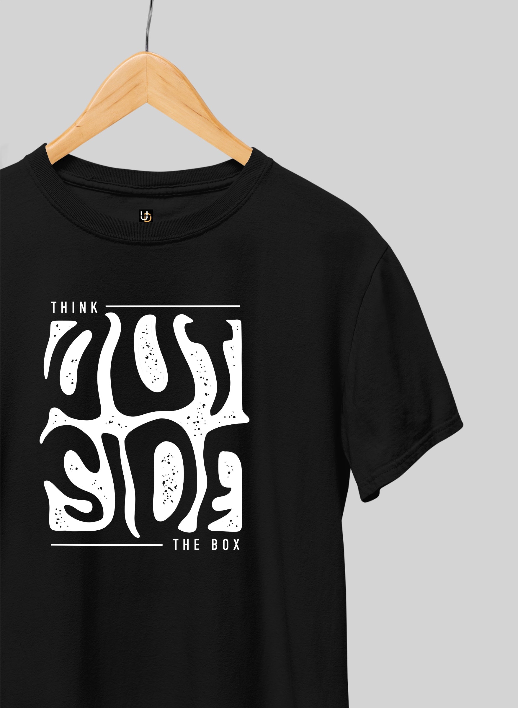 Think outside the box Black Half Sleeve T-Shirt