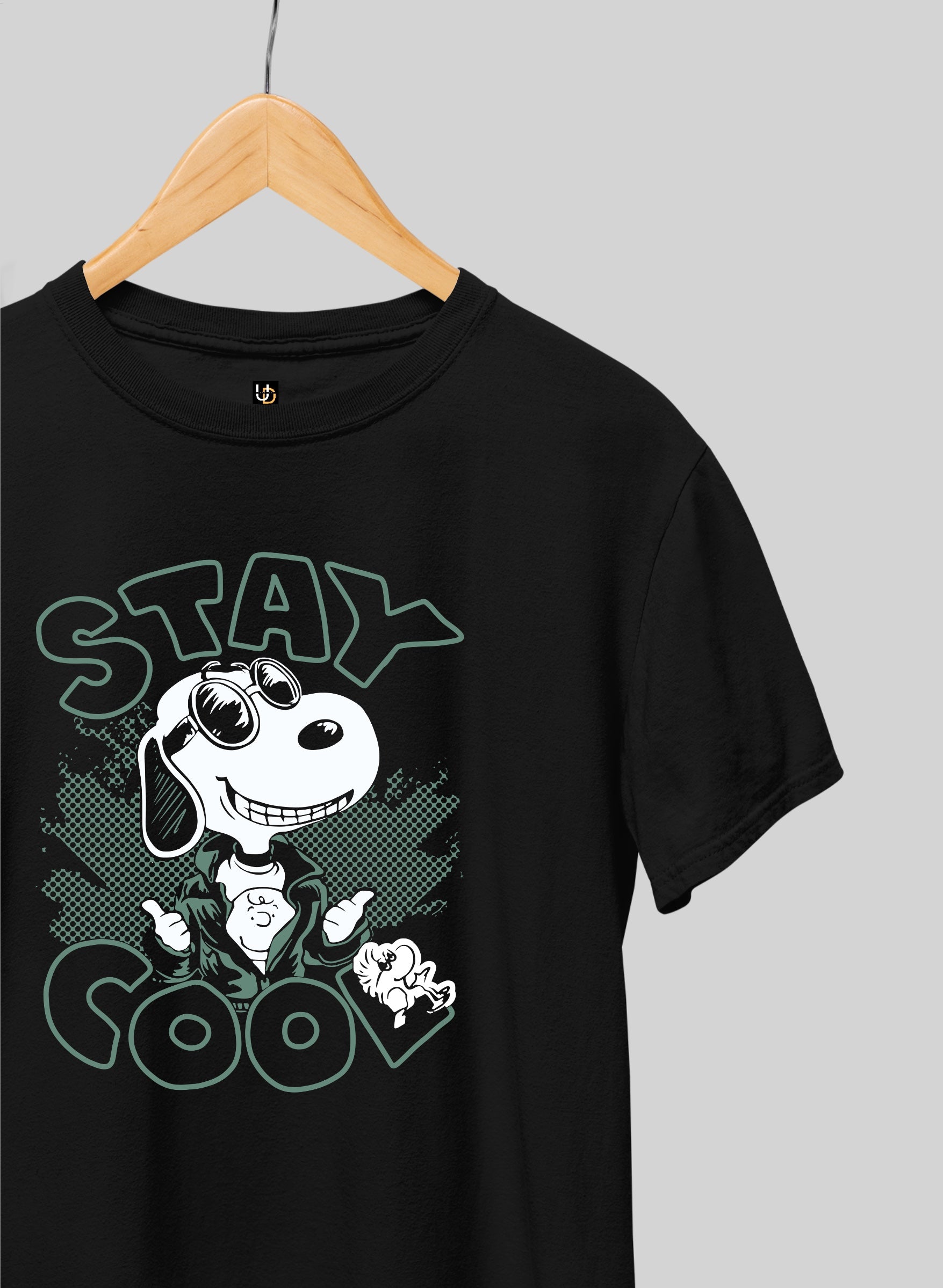 Stay Cool Black Half Sleeve T-Shirt