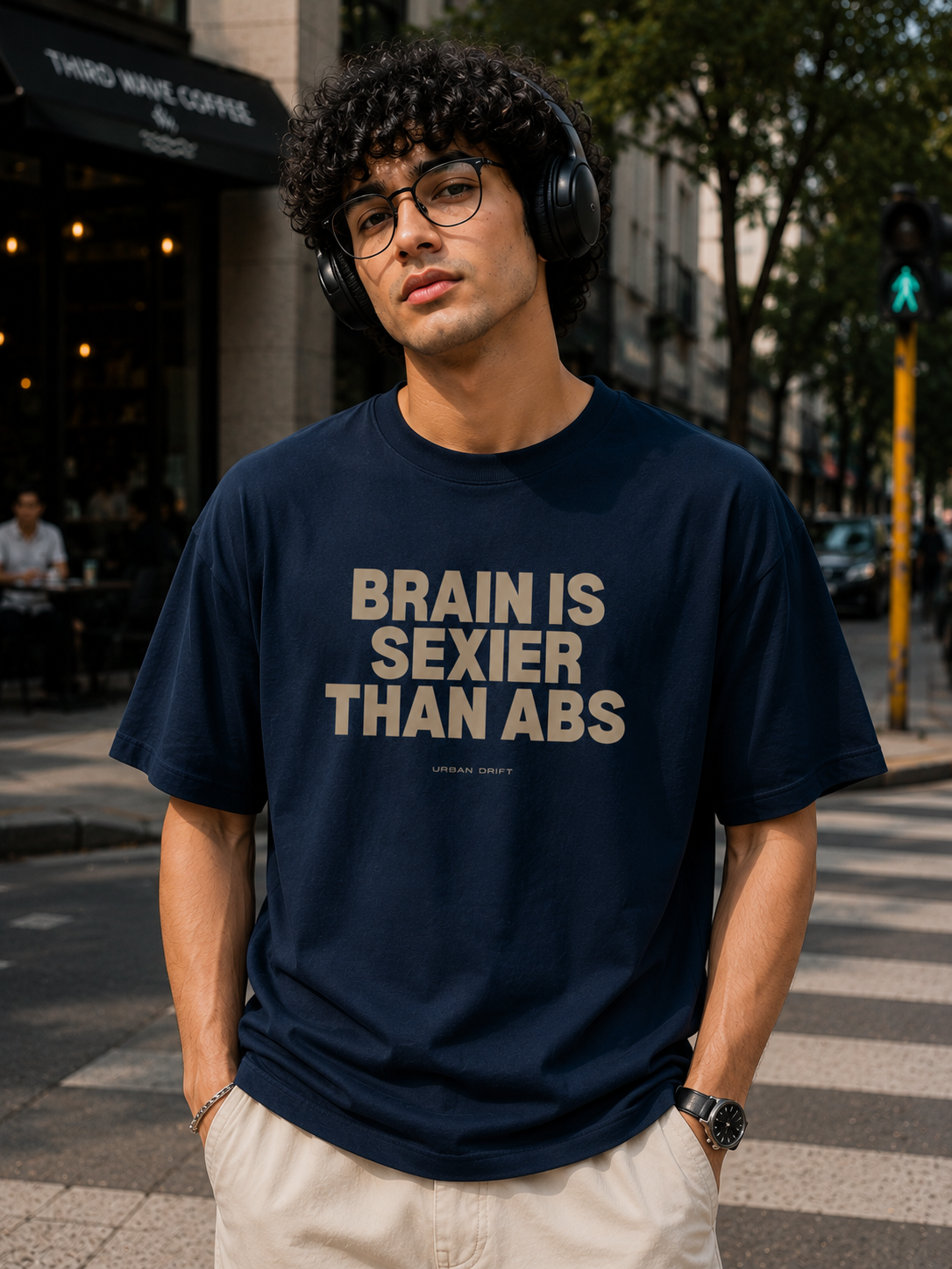BRAIN IS SEXIER THAN ABS Oversized T-shirt