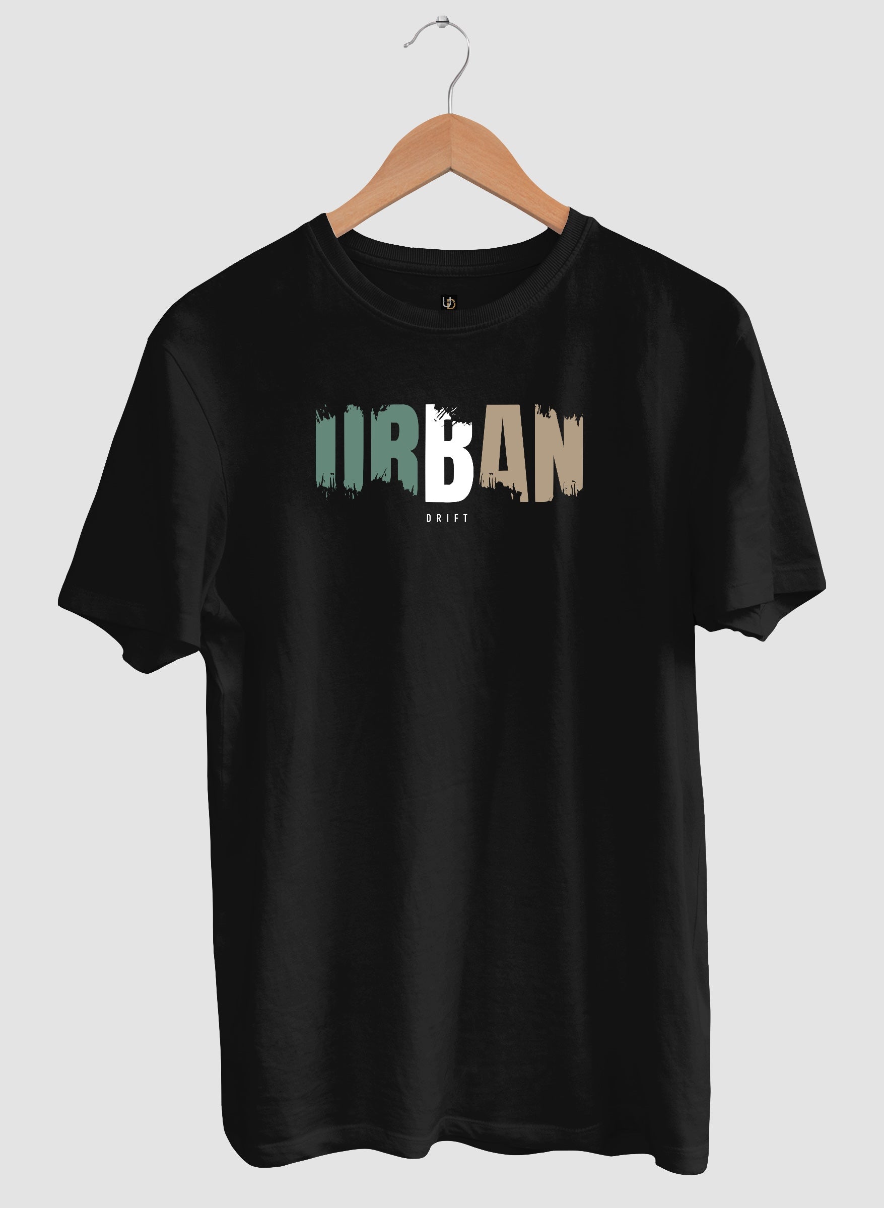 URBAN Black Half Sleeve T-Shirt