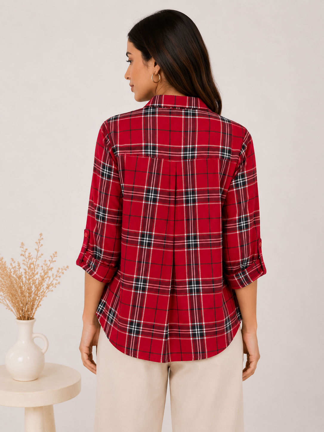 Cherry Check Shirt Top