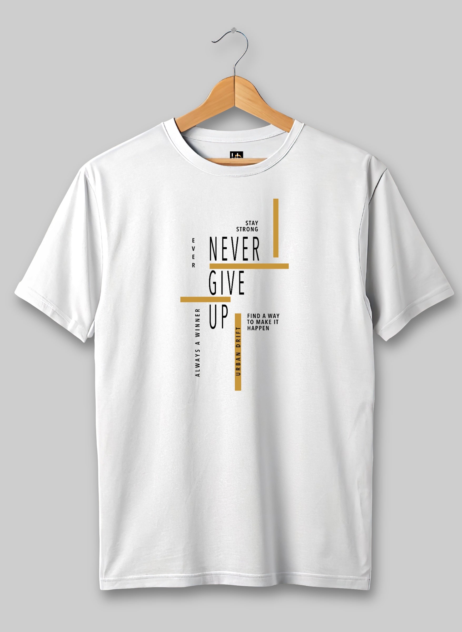 Never Give Up Half Sleeve T-Shirt
