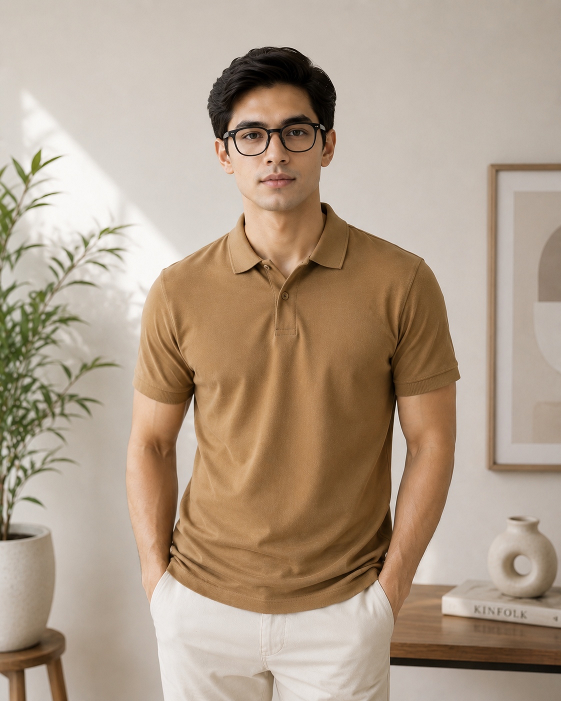 Beige Polo T-shirt