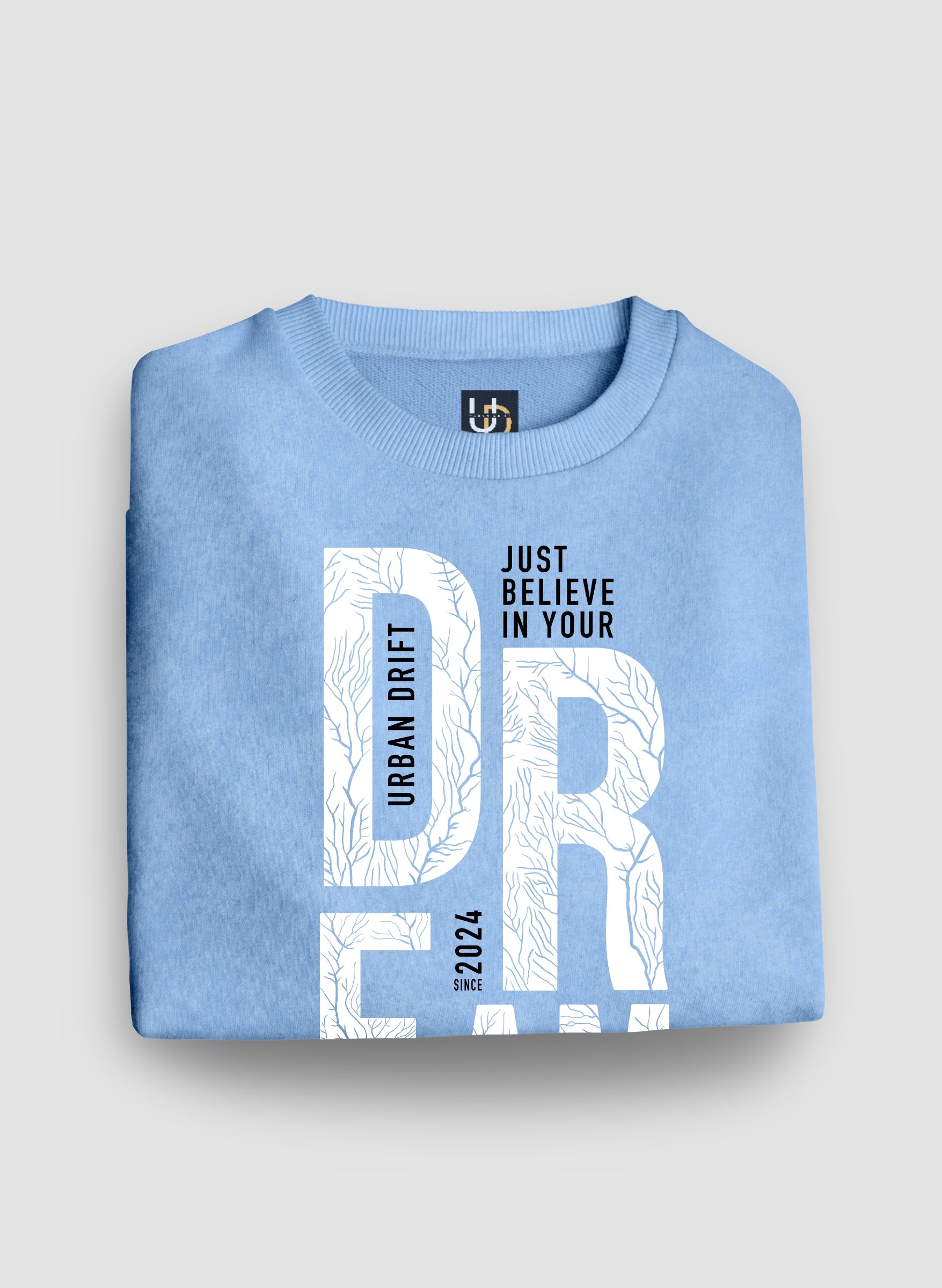 Dream Sky Blue Optical Pattern Sweatshirt