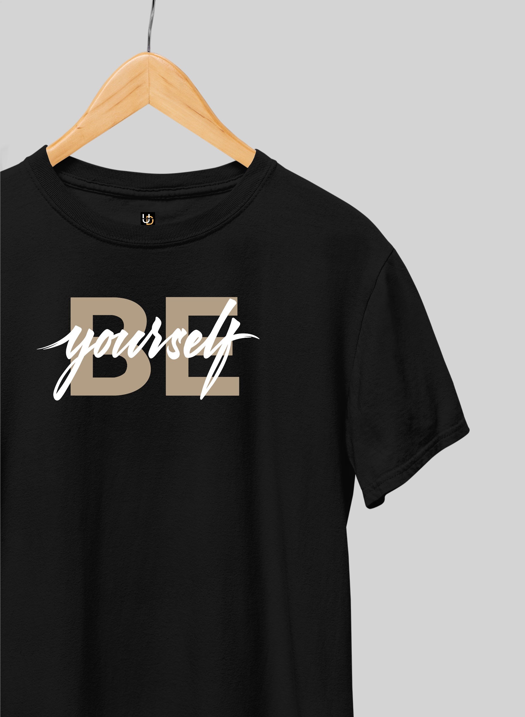 Be Yourself Black Half Sleeve T-Shirt