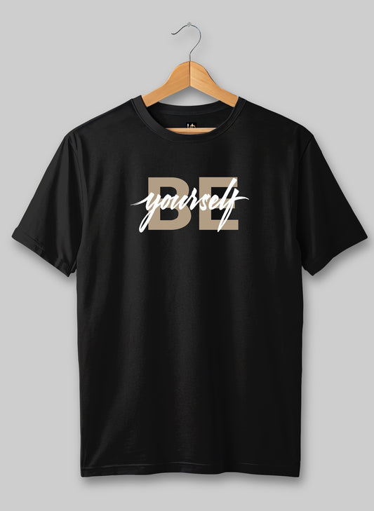 Be Yourself Black Half Sleeve T-Shirt