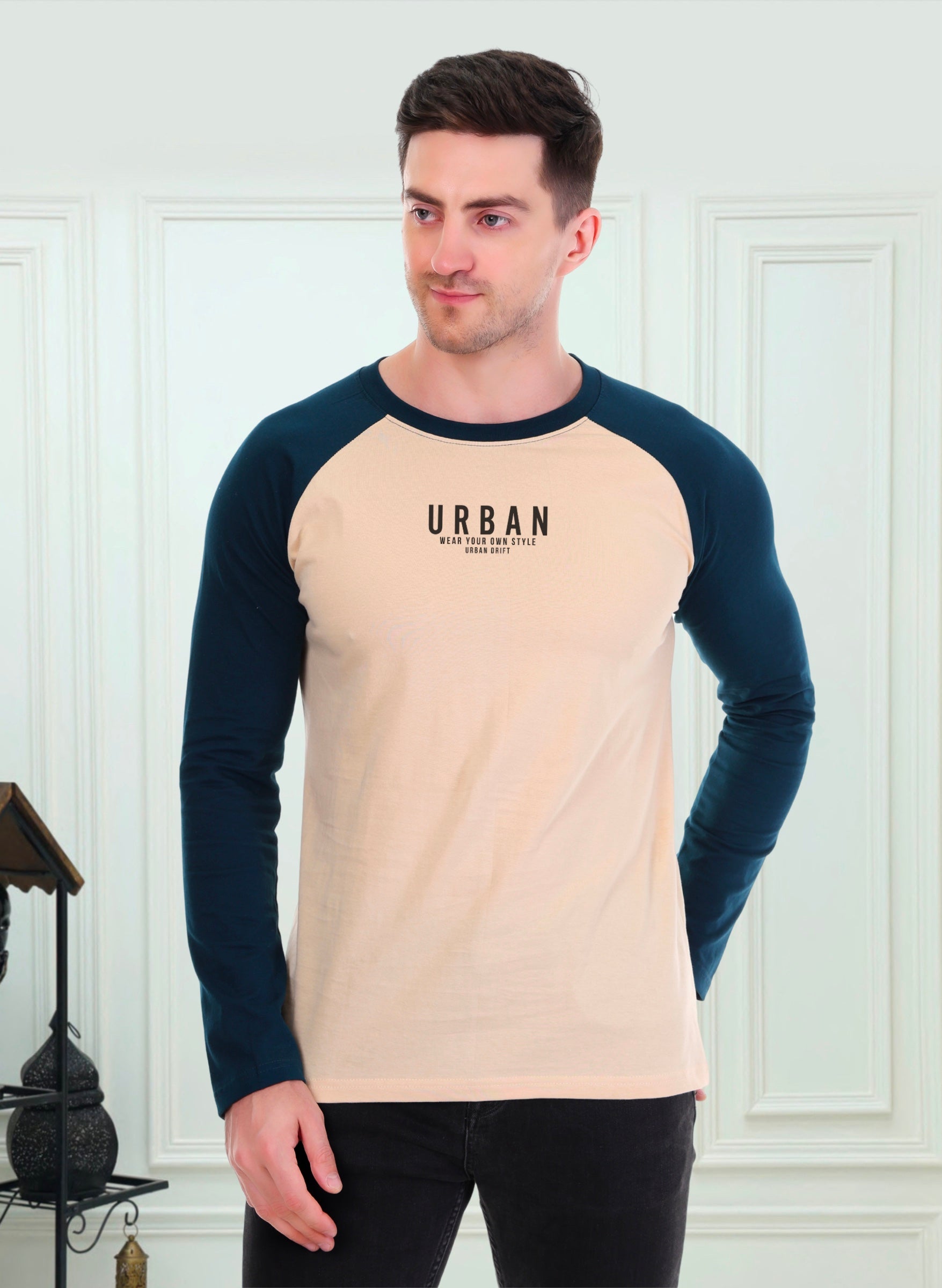 Tea Blue-Sandal Full Sleeve T-Shirt