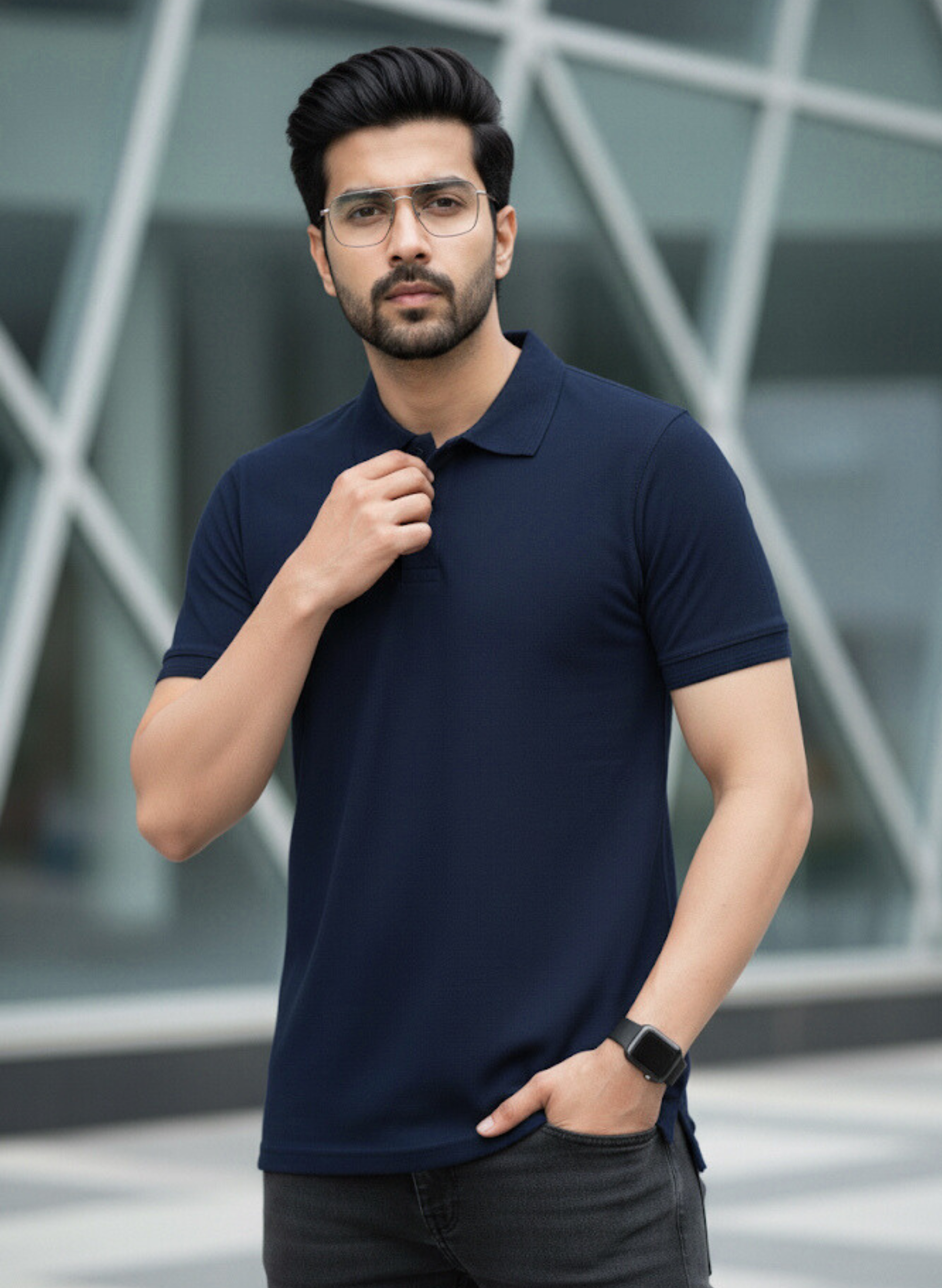Navy Blue Polo T-shirt