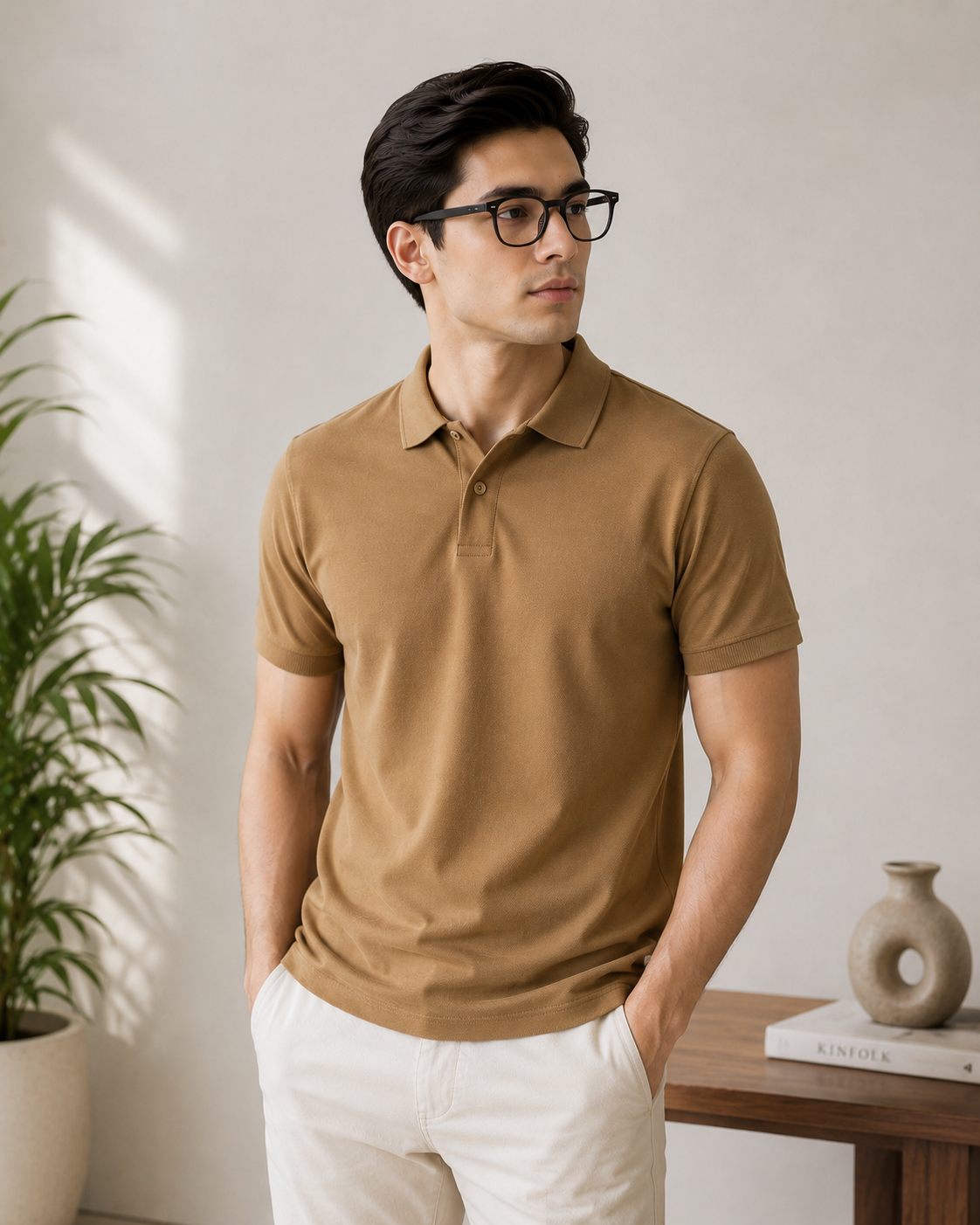 Beige Polo T-shirt