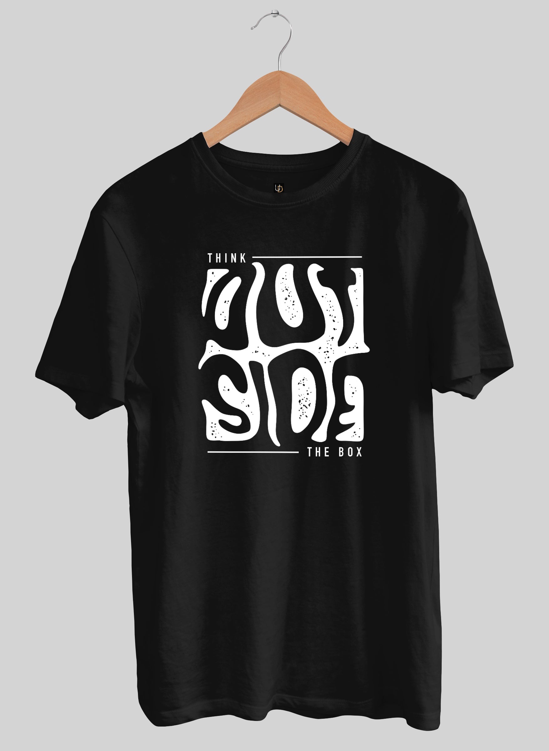 Think outside the box Black Half Sleeve T-Shirt
