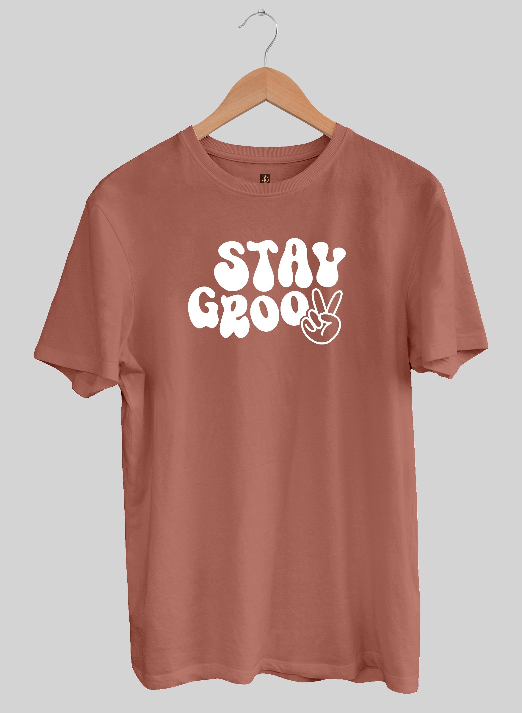 Stay Groovy Peach Half Sleeve T-Shirt