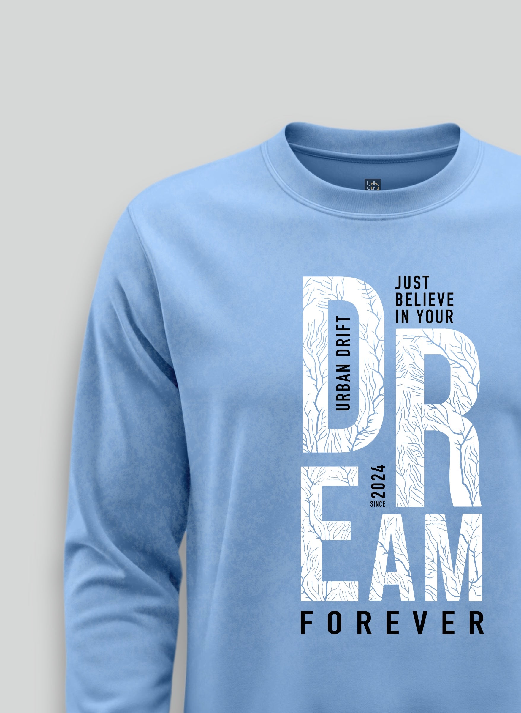Dream Sky Blue Optical Pattern Sweatshirt