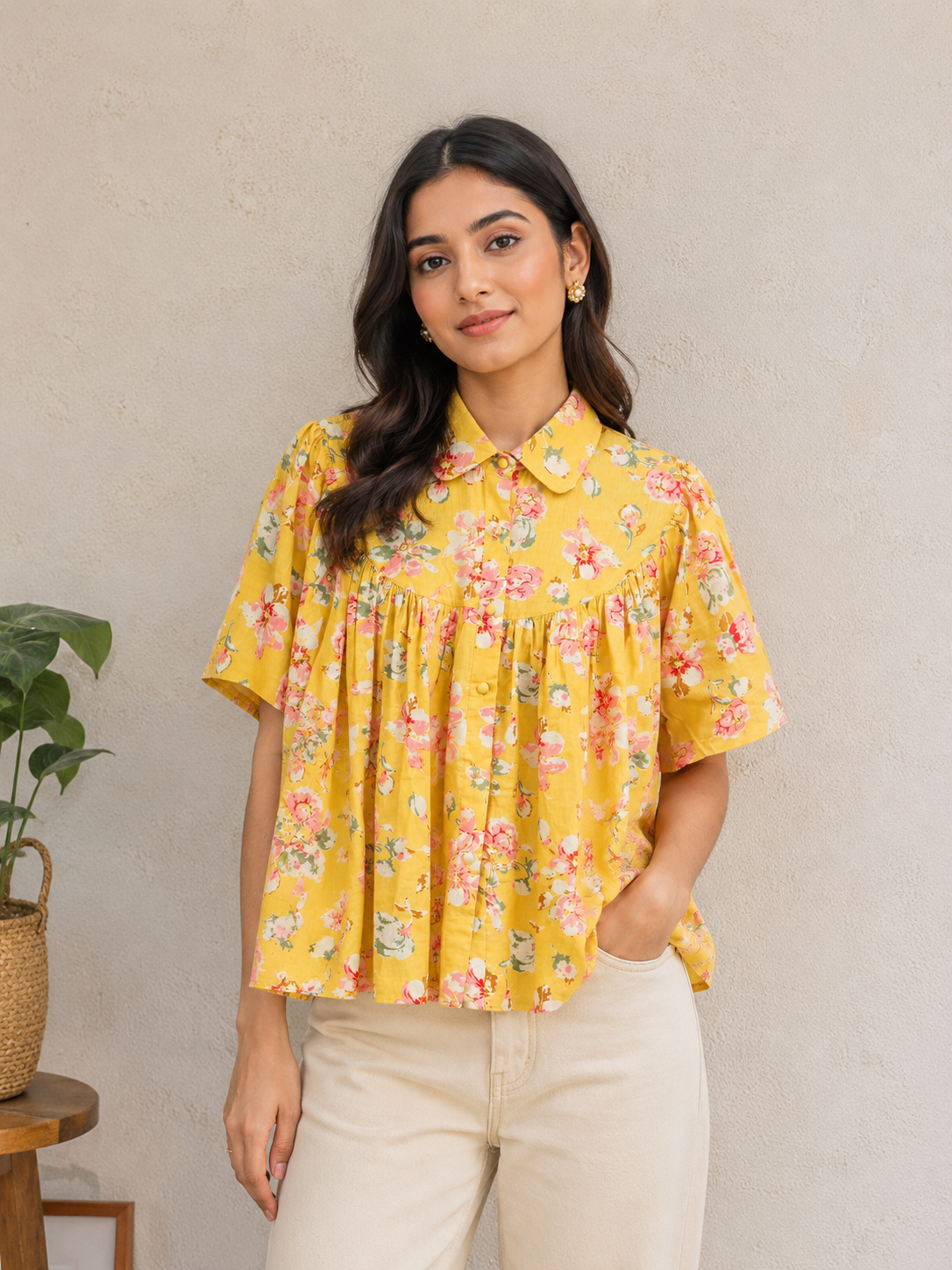 Sunlit Blossom Shirt Top