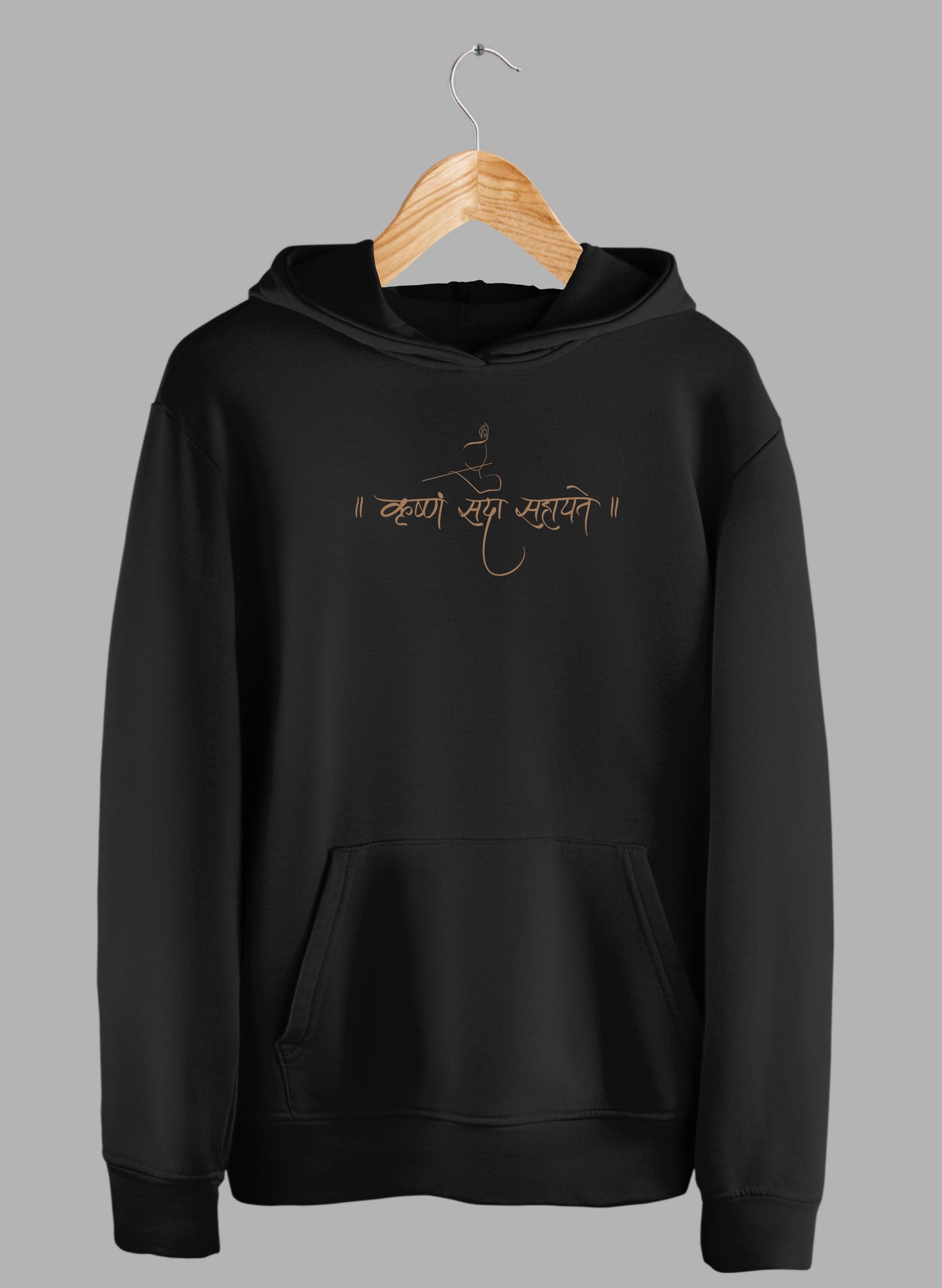 Krishna Black Winter Hoodie