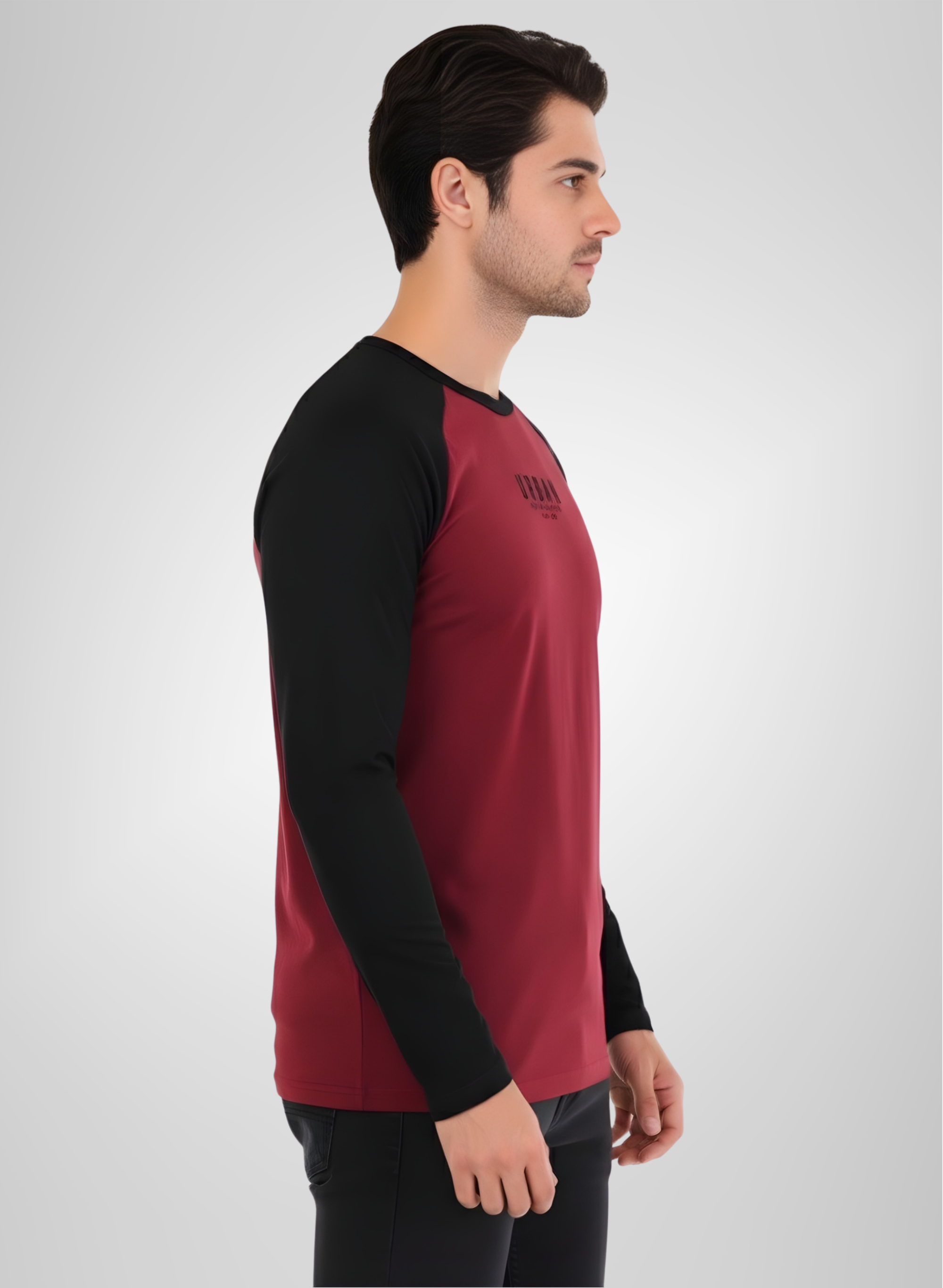 Black-Red Full Sleeve T-Shirt