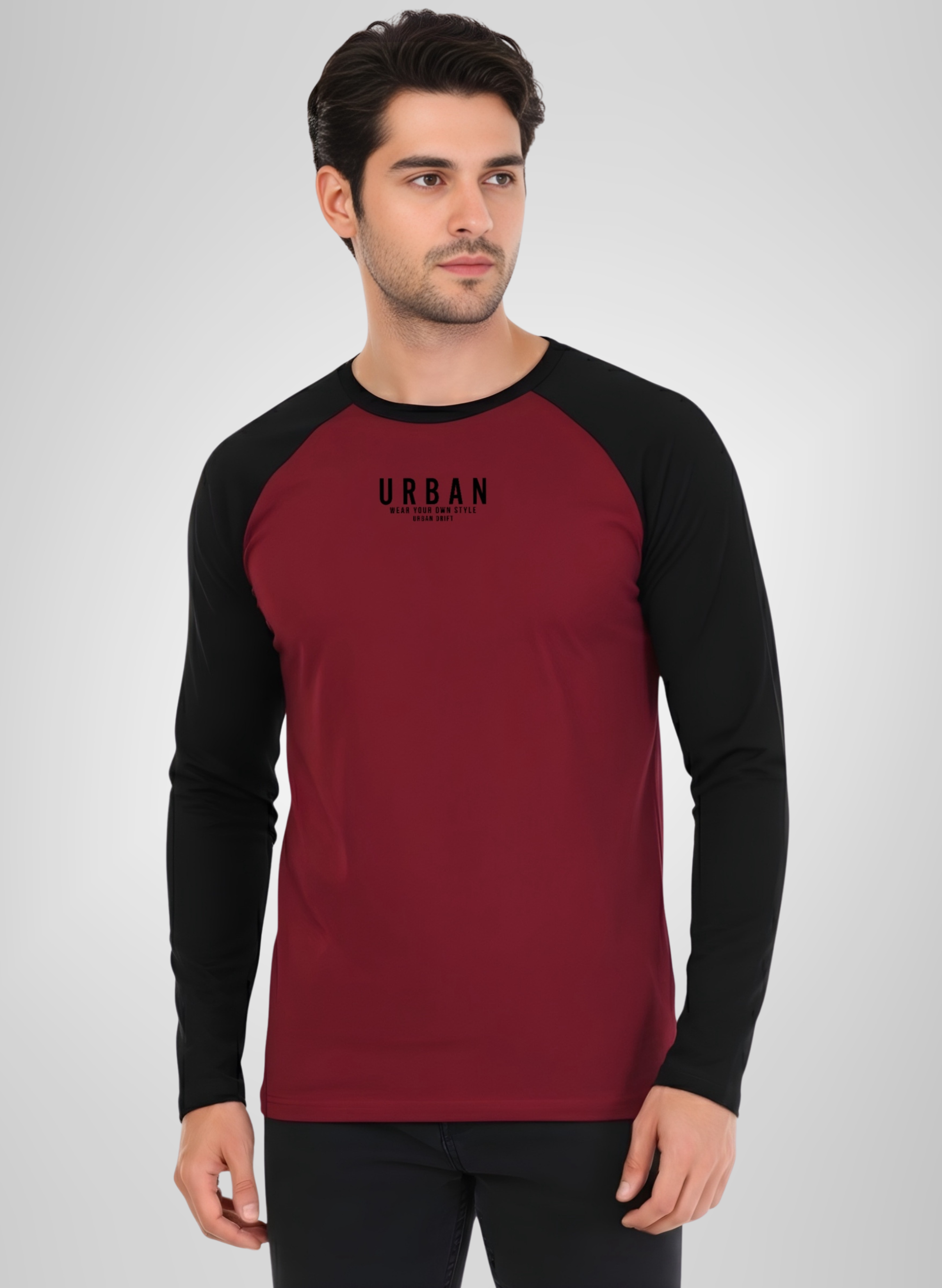 Black-Red Full Sleeve T-Shirt