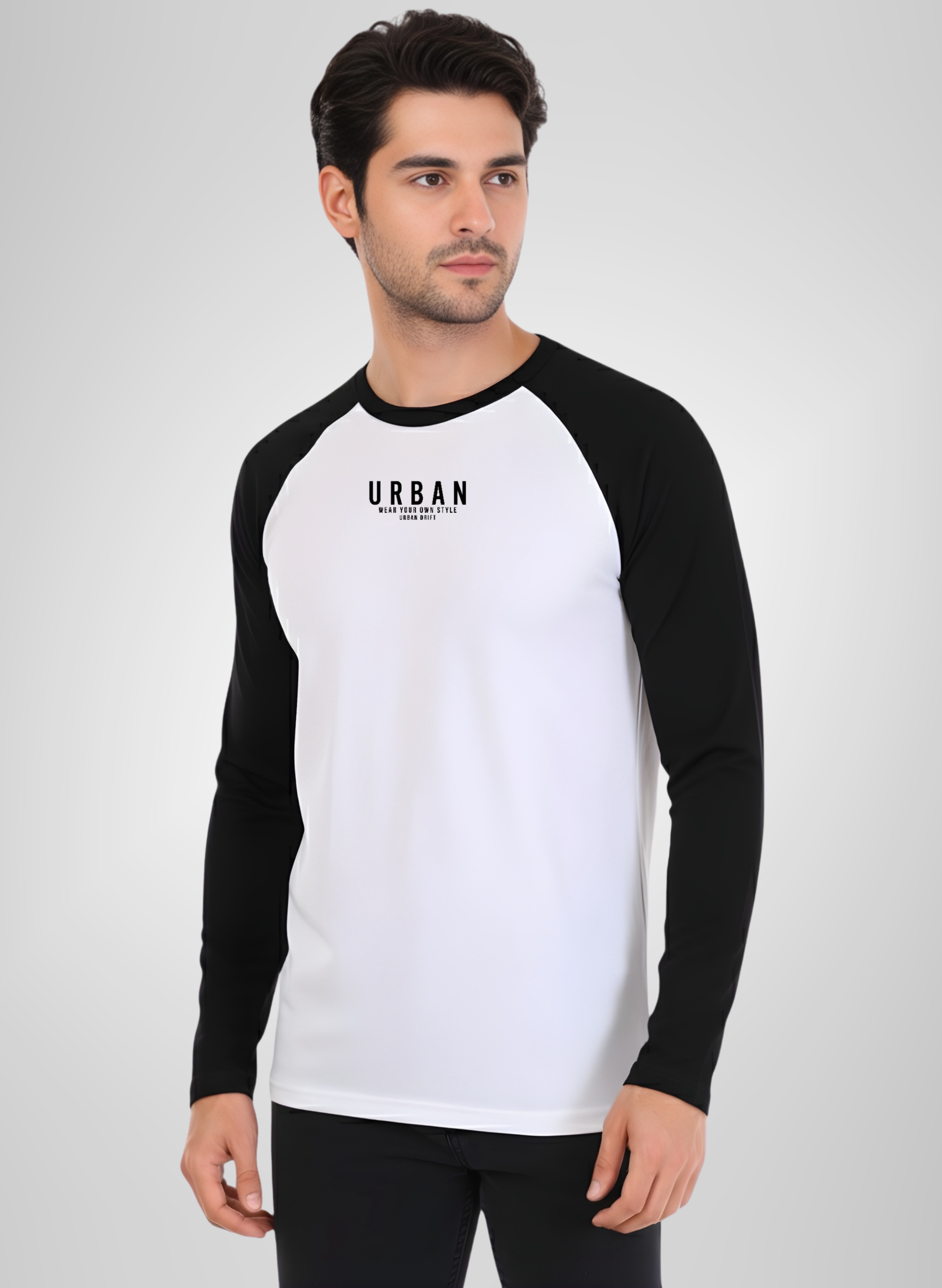 Black-White Full Sleeve T-Shirt