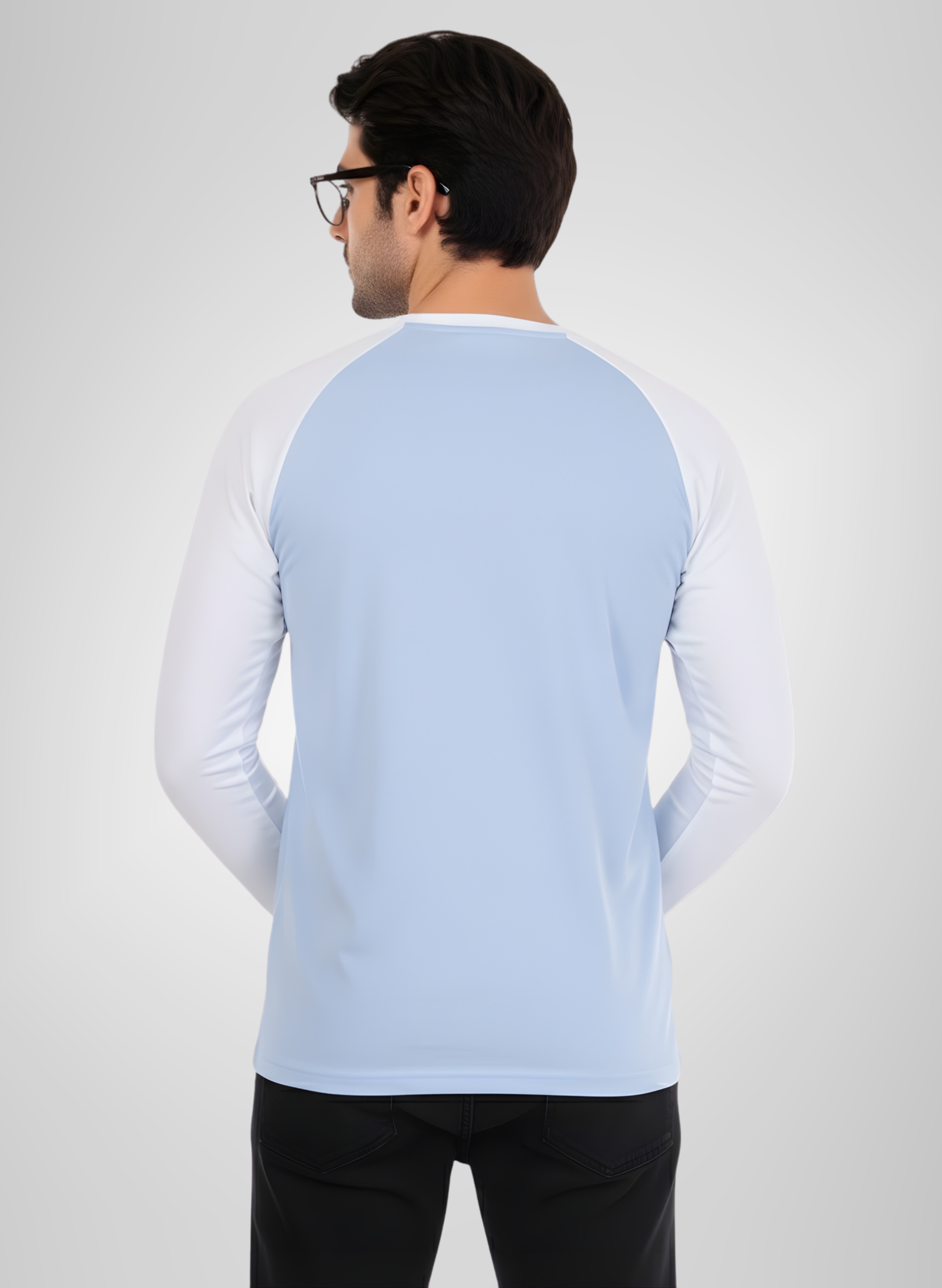 White-Sky Blue Full Sleeve T-Shirt