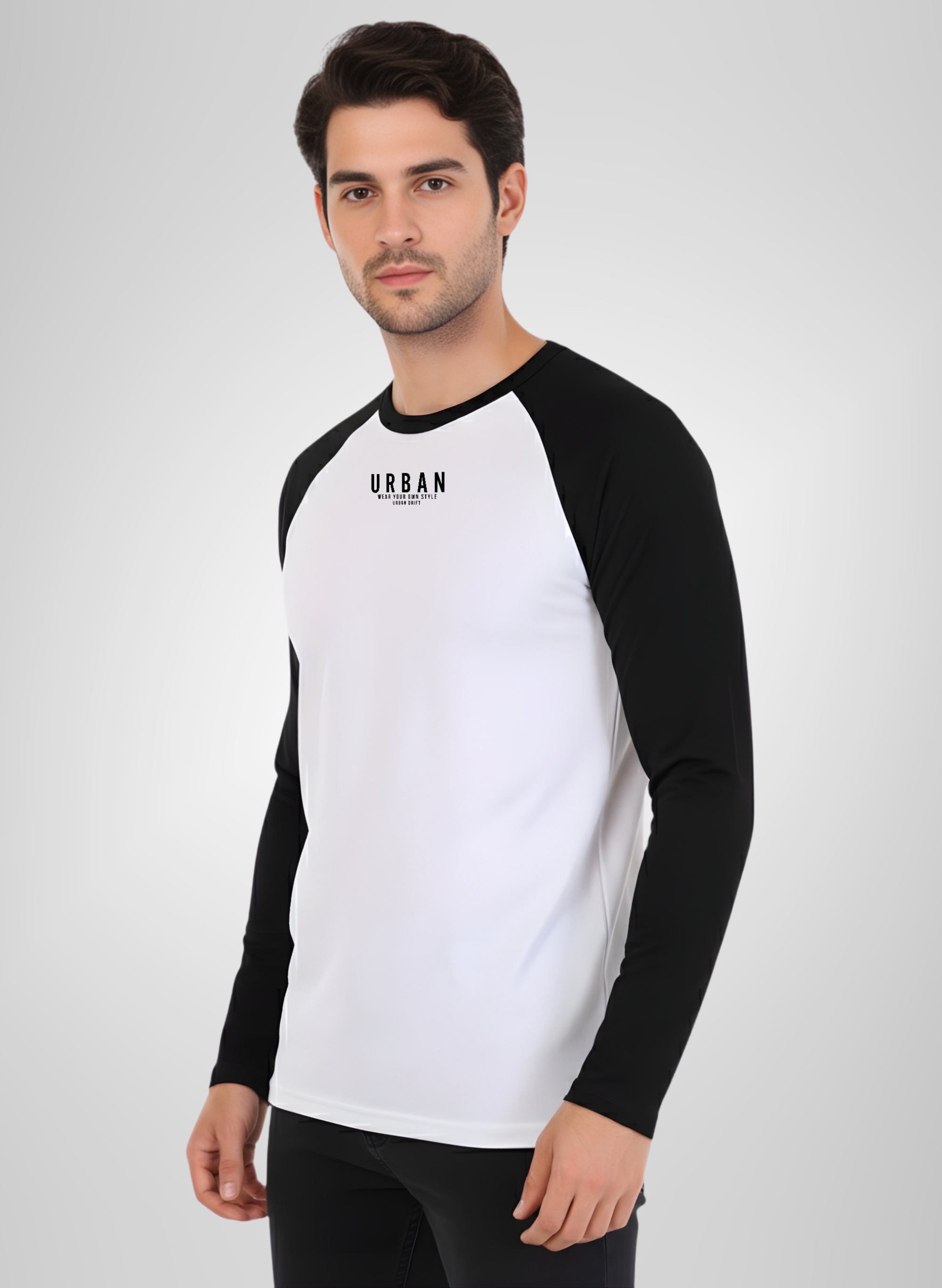 Black-White Full Sleeve T-Shirt