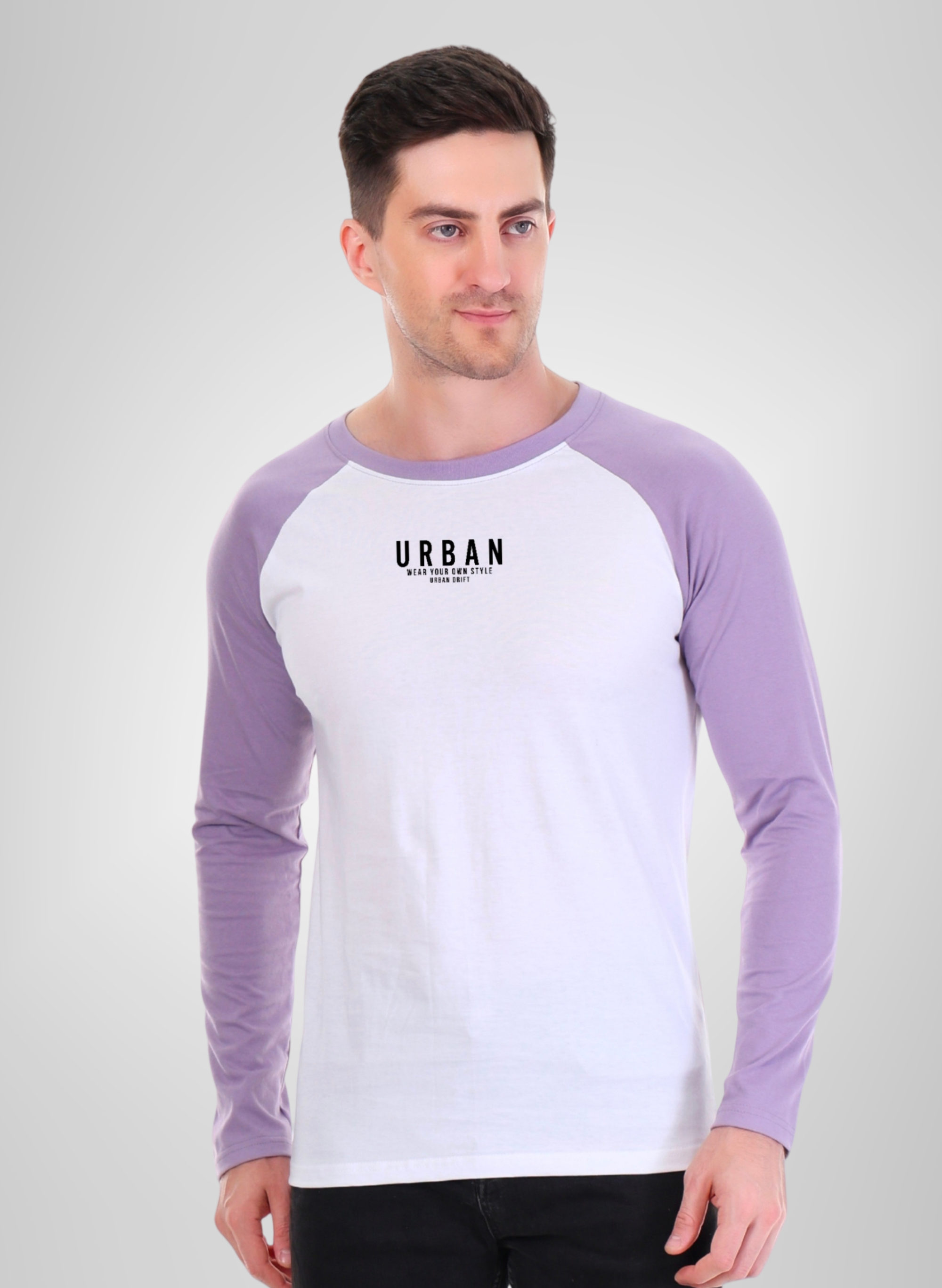 Lavender-White Full Sleeve T-Shirt