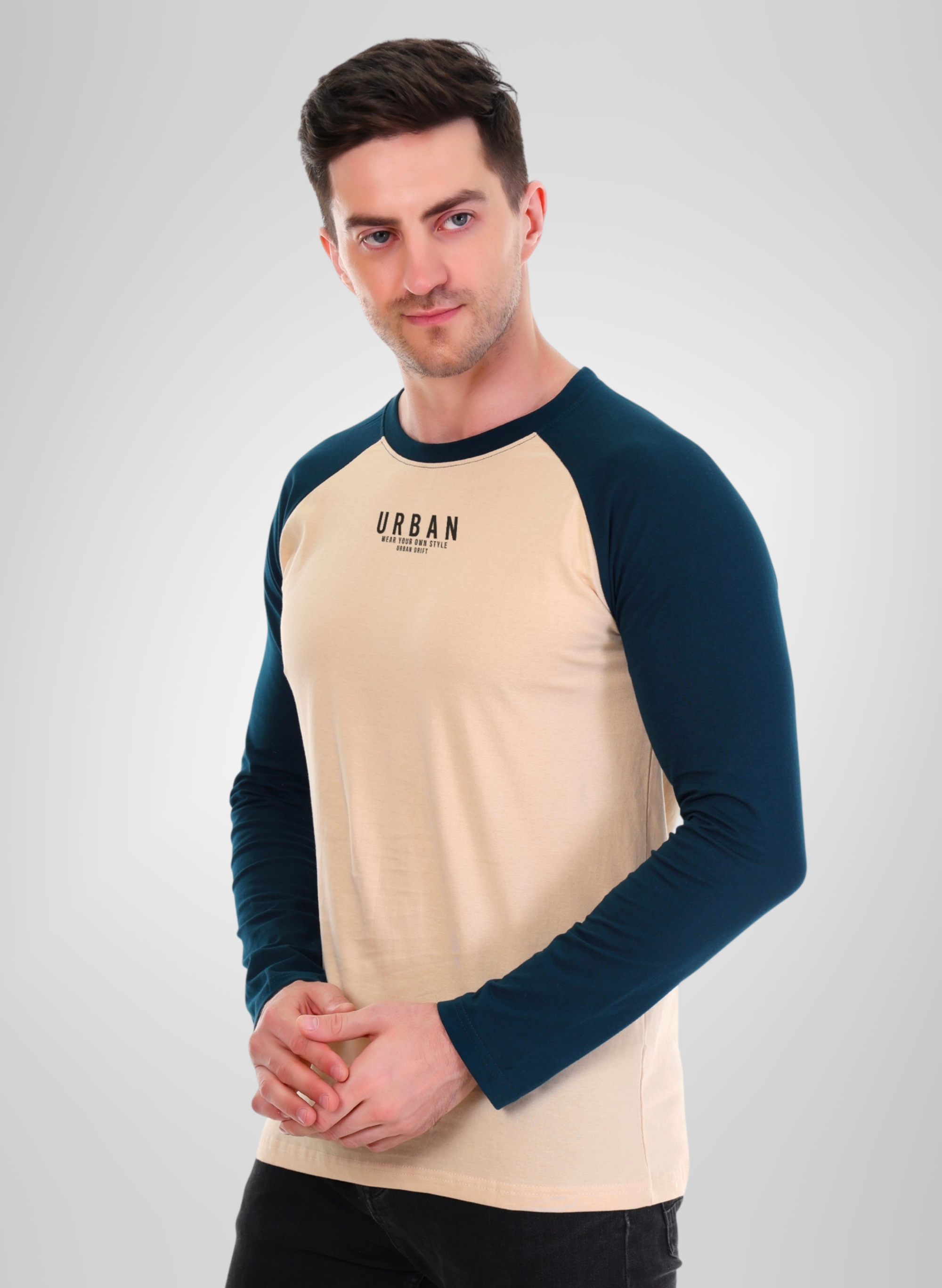 Tea Blue-Sandal Full Sleeve T-Shirt